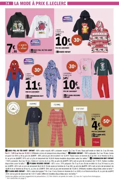 E.Leclerc - Prévisualisation de SOUS PULL OU TEE-SHIRT ENFANT, 60% coton recyclé, 40% polyester recyclé. Du 2 au 10 ans. 1 acheté = 1 offert valide à partir de 02.12.2025 | Page: 74 | Produits: Coton, Pull, Combinaison, Pyjama