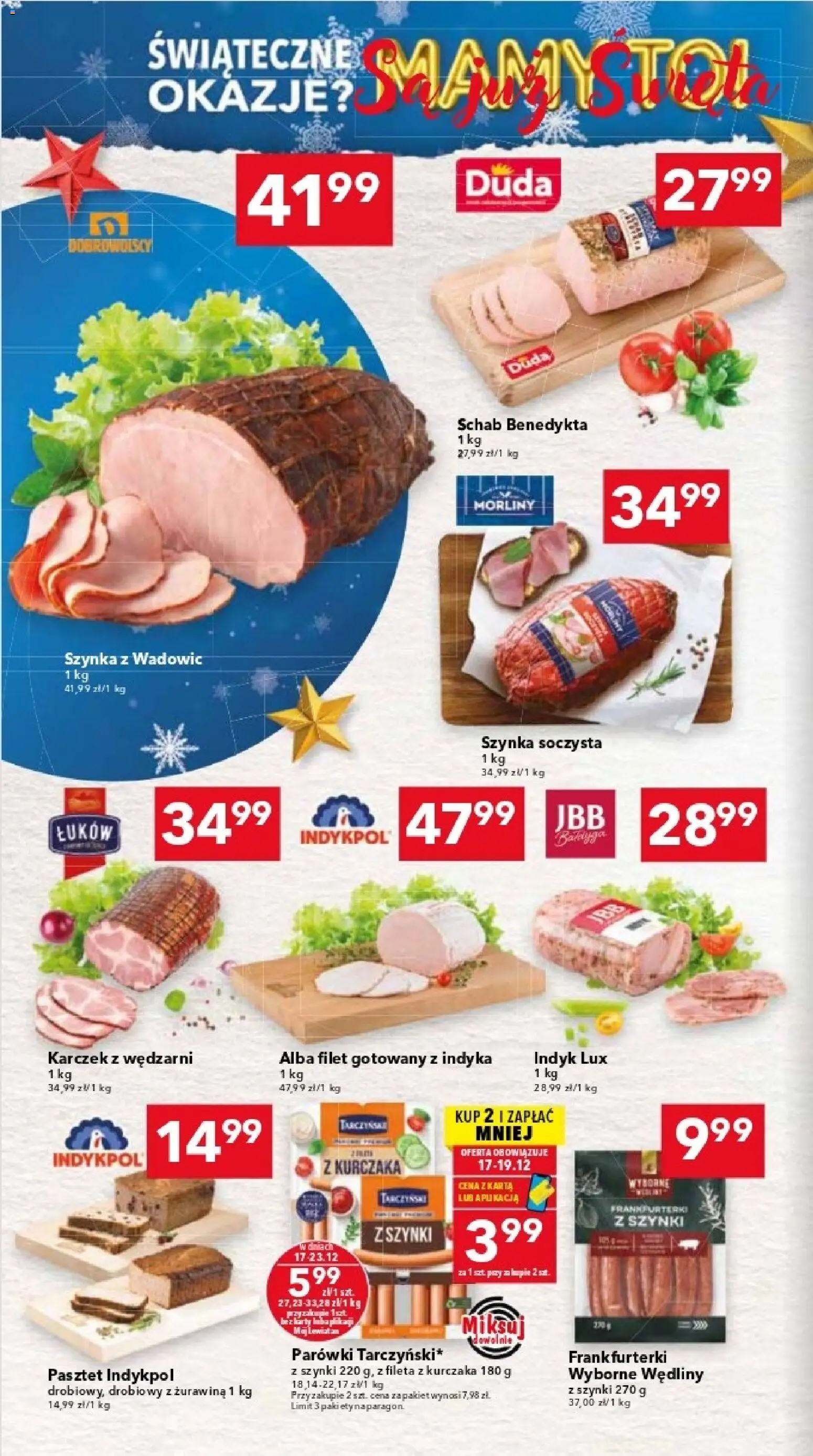 Lewiatan gazetka - Warszawa od 17.12.2025 | Strona: 4 | Produkty: Schab, Parówki, Żurawina, Wędliny