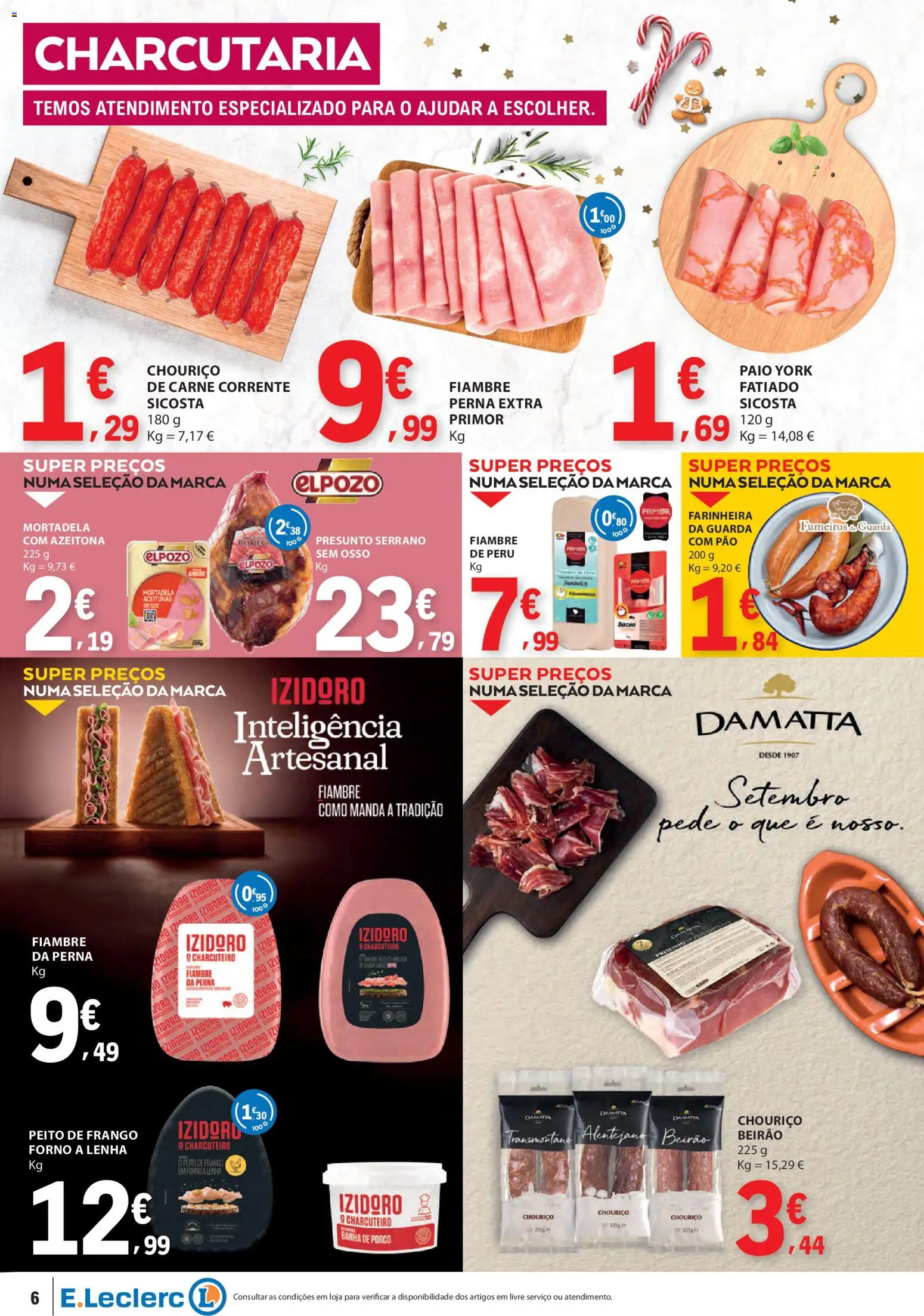 E.Leclerc folheto │ válido de 06.11.2025 | Página: 6 | Produtos: Bacon, Frango, Peru, Presunto