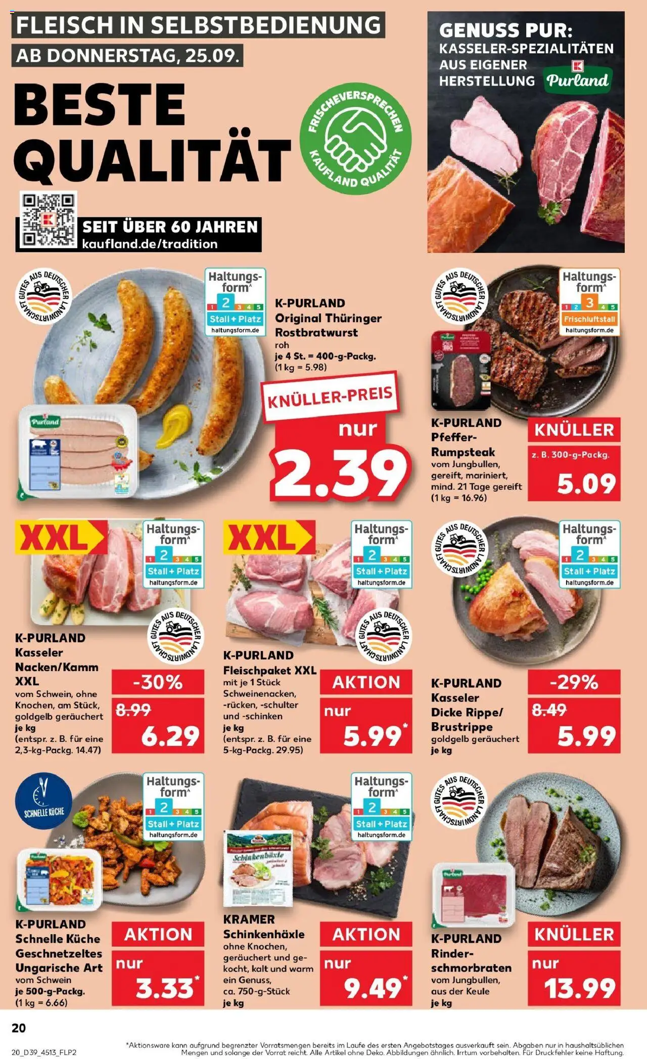 Kaufland prospekt Eggenfelden	 – gültig ab 25.09.2025 | Seite: 20 | Produkte: Küche, Pfeffer, Schinken, Fleisch