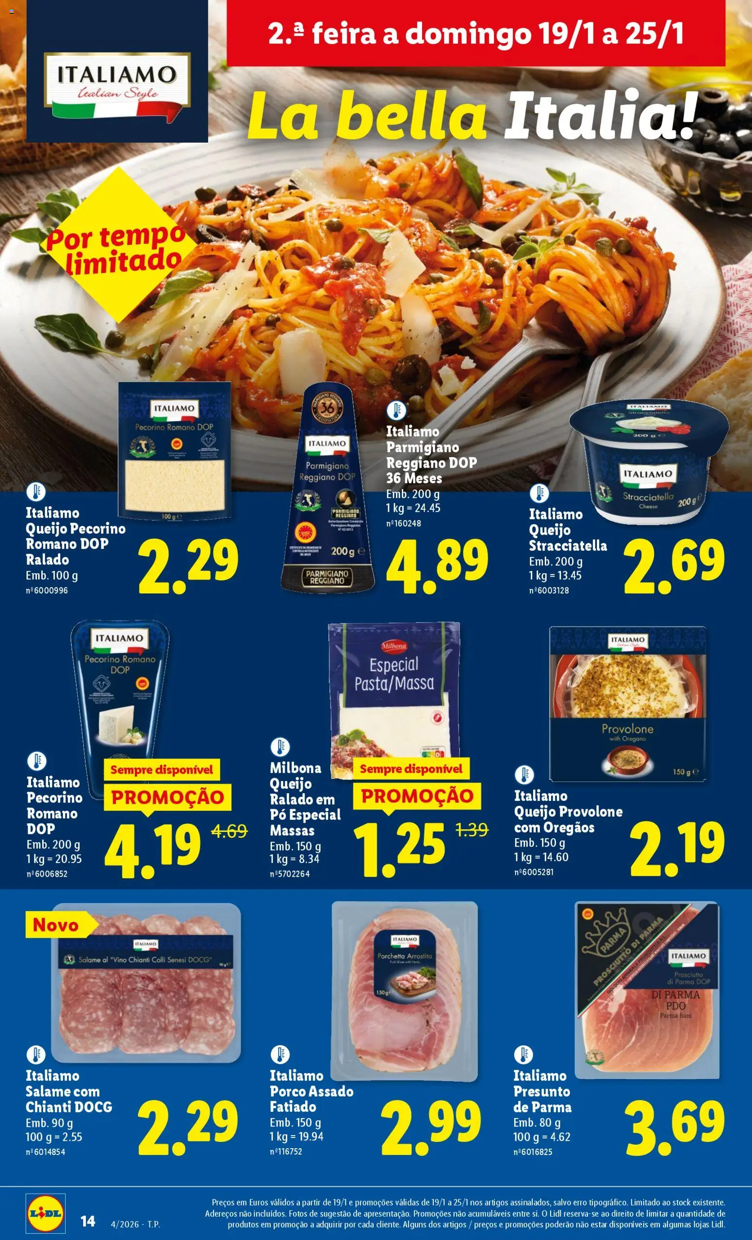 Lidl folheto │ válido de 19.01.2026 | Página: 14 | Produtos: Pó, Queijo, Salame, Presunto