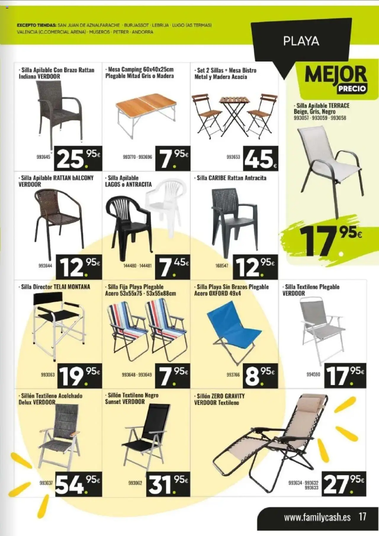 Family Cash folleto │ válido desde el 11.08.2025 | Página: 17 | Productos: Silla apilable, Sillón, Mesa, Silla