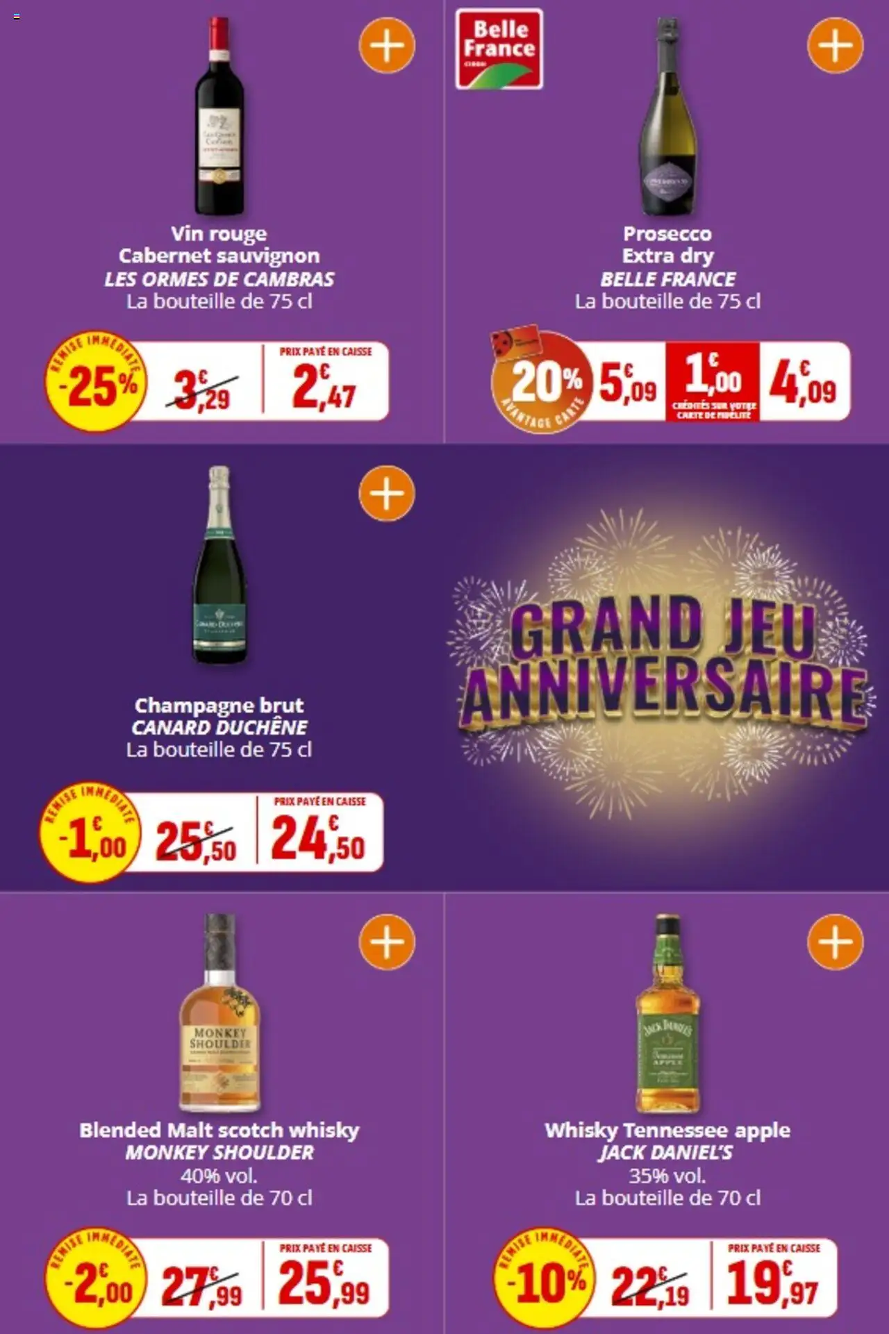  | Page: 48 | Produits: Whisky, Champagne brut, Monkey shoulder, Champagne