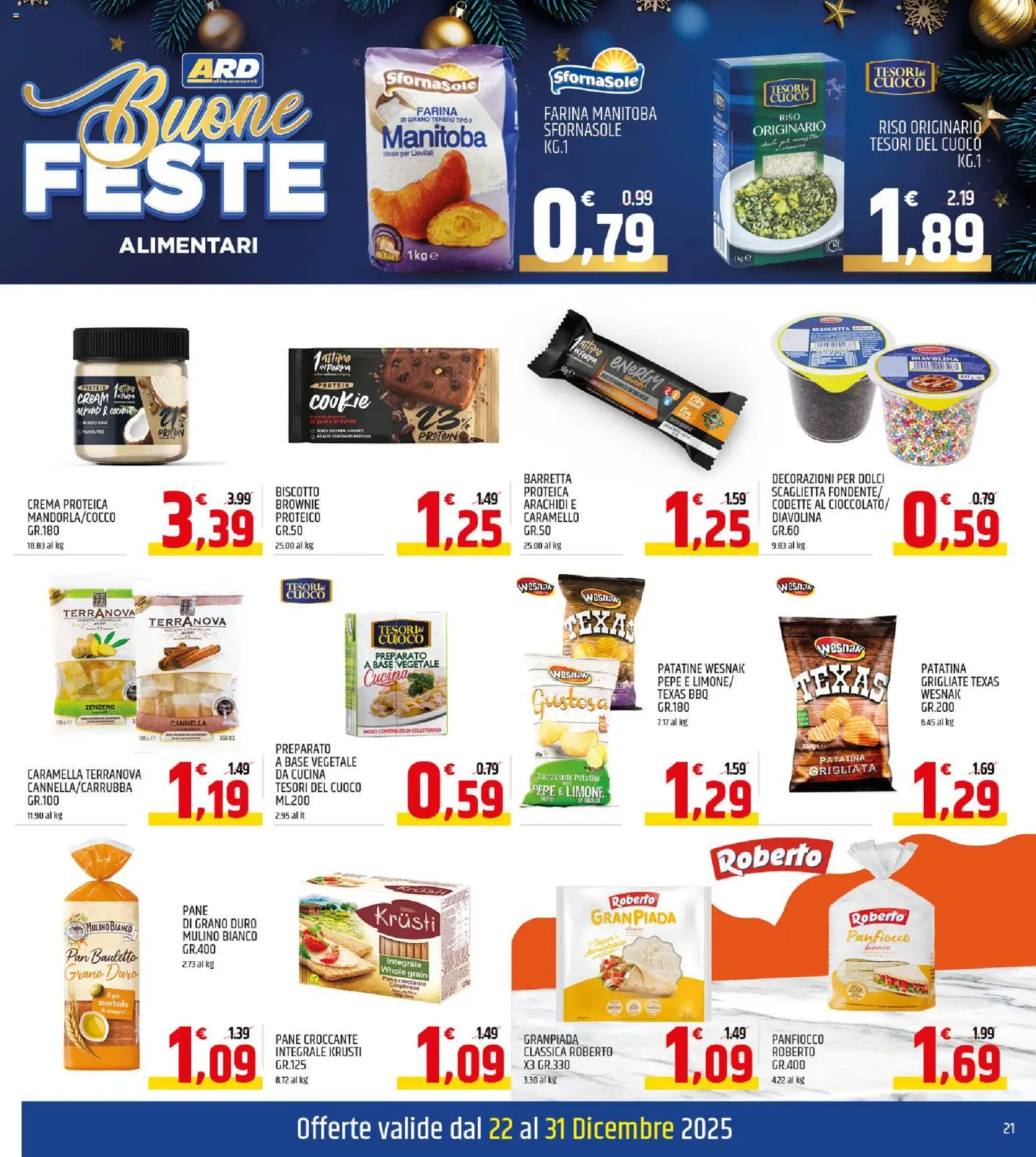 Volantino ARD Discount del 22.12.2025 | Pagina: 21 | Prodotti: Crema, Pane, Riso, Arachidi