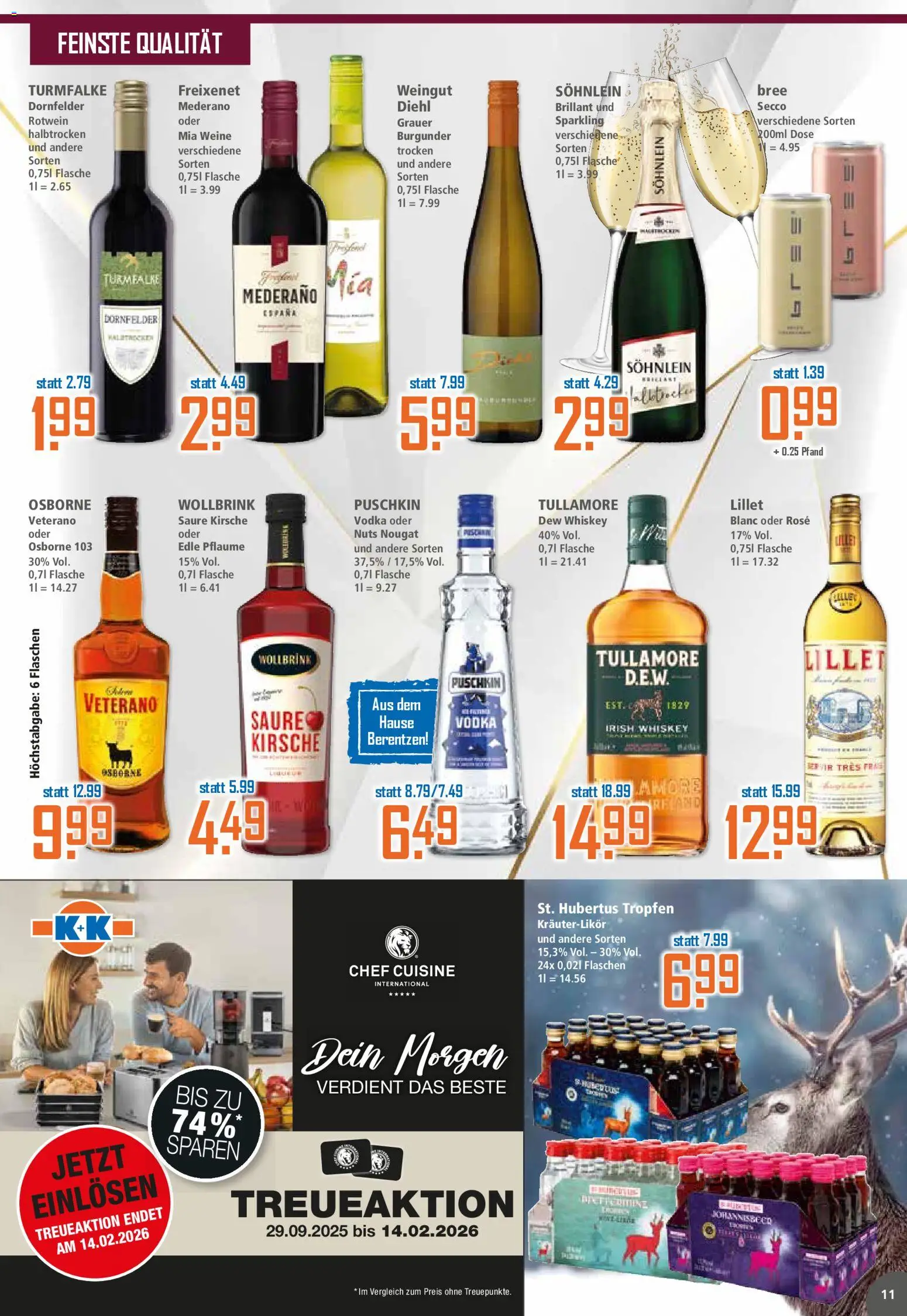 Klaas & Kock Prospekt 	 – gültig ab 02.02.2026 | Seite: 11 | Produkte: Bree, Vodka, Hubertus tropfen, Berentzen
