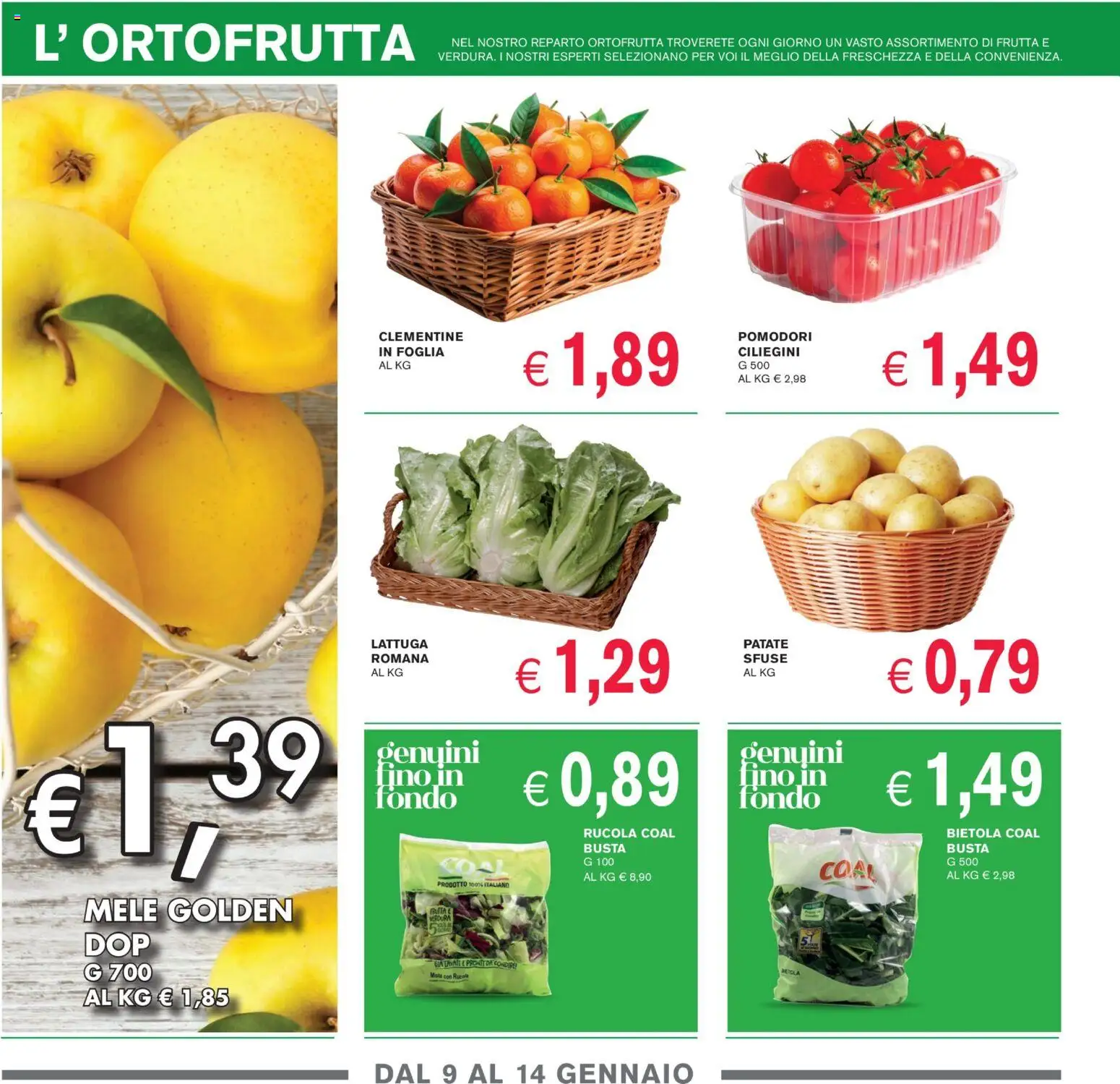 Volantino Coal del 09.01.2026 | Pagina: 2 | Prodotti: Mele, Rucola, Patate, Frutta