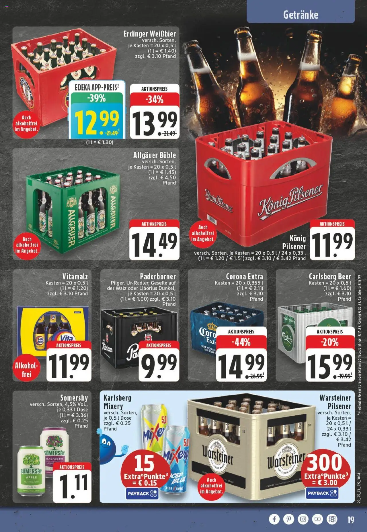 Edeka prospekt Versmold	 - gültig ab dem 13.07.2025 | Seite: 19 | Produkte: Konig pilsener, Carlsberg, Apple, Warsteiner