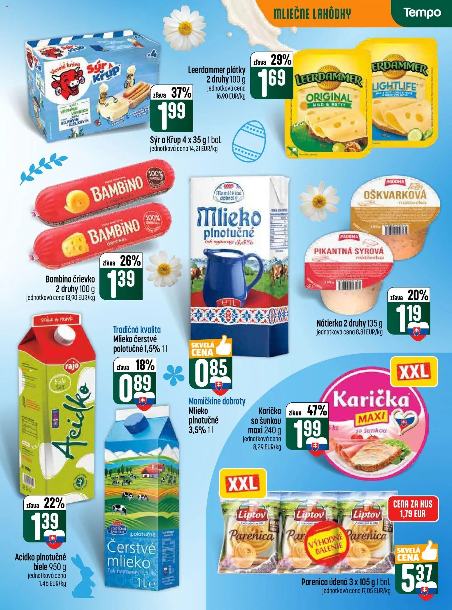 Nové COOP Jednota akcie – leták je platný od 19.03.2026 | Strana: 5 | Produkty: Mlieko, Syr, Acidko