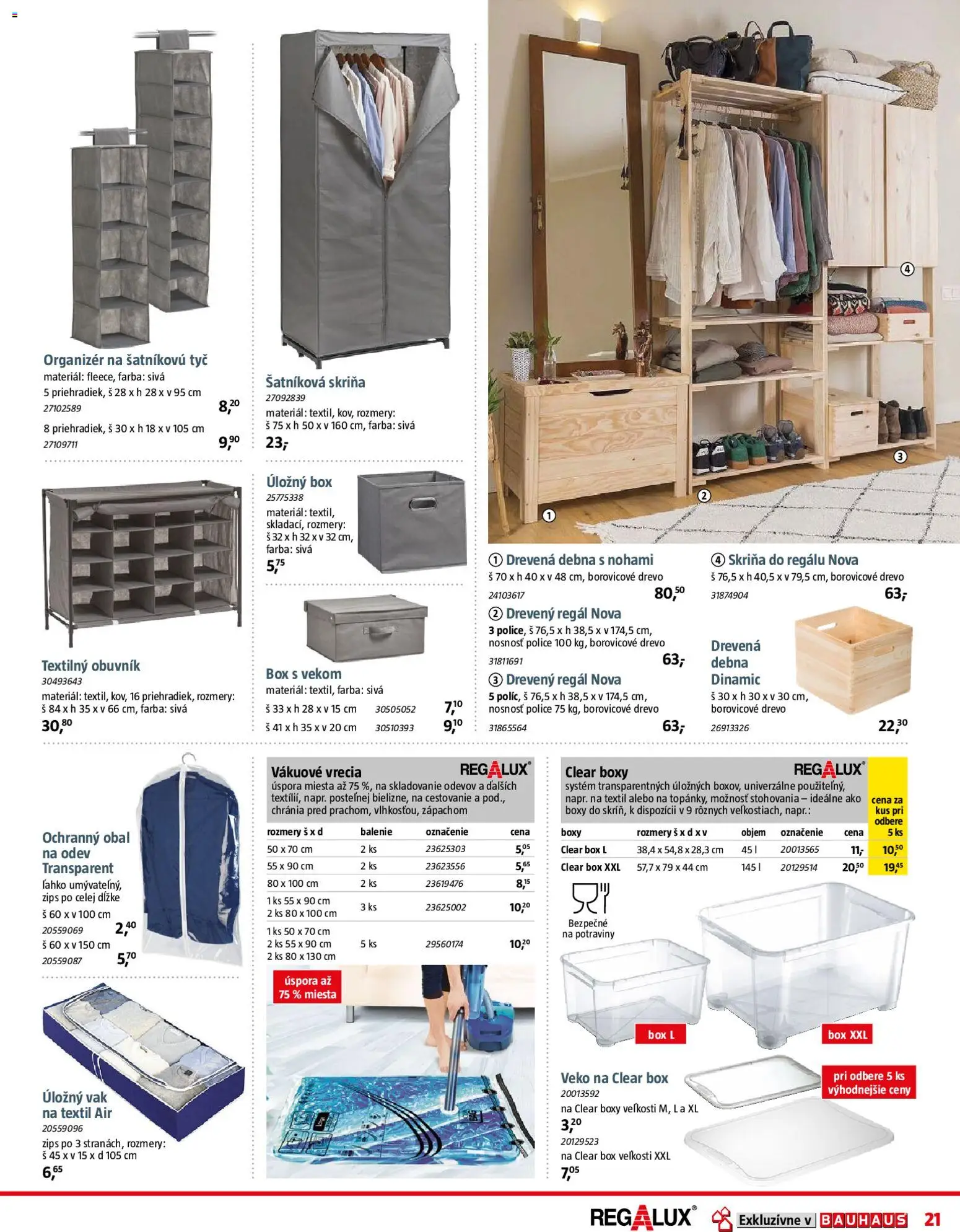 Nové Bauhaus akcie – leták je platný od 08.12.2025 | Strana: 21 | Produkty: Organizér, Šatníková skriňa, Regál, Skriňa