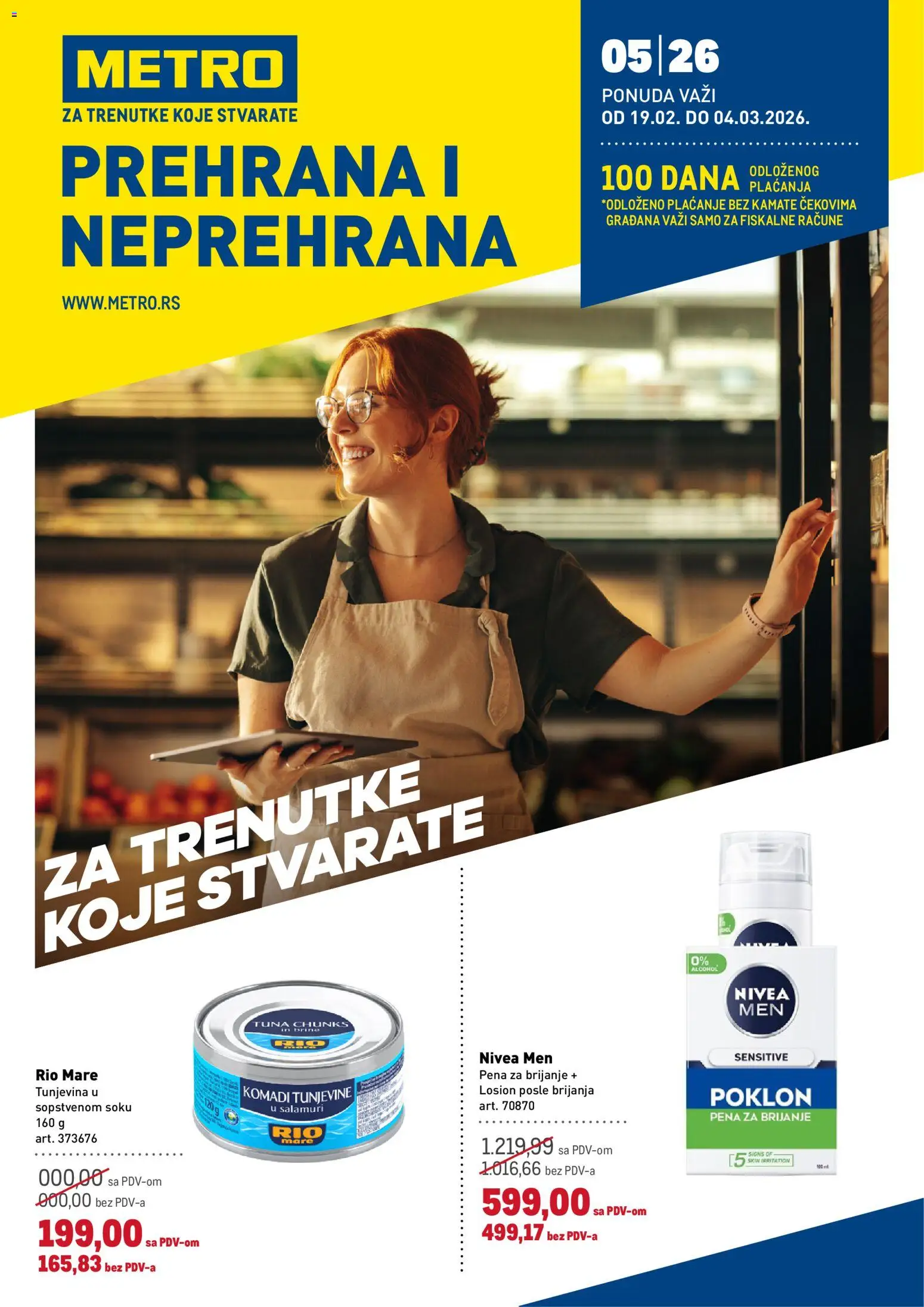 Metro katalog - važi od 19.02.2026 | Strana: 1 | Proizvode: Nivea Men, Rio mare, Pena za brijanje, Losion posle brijanja