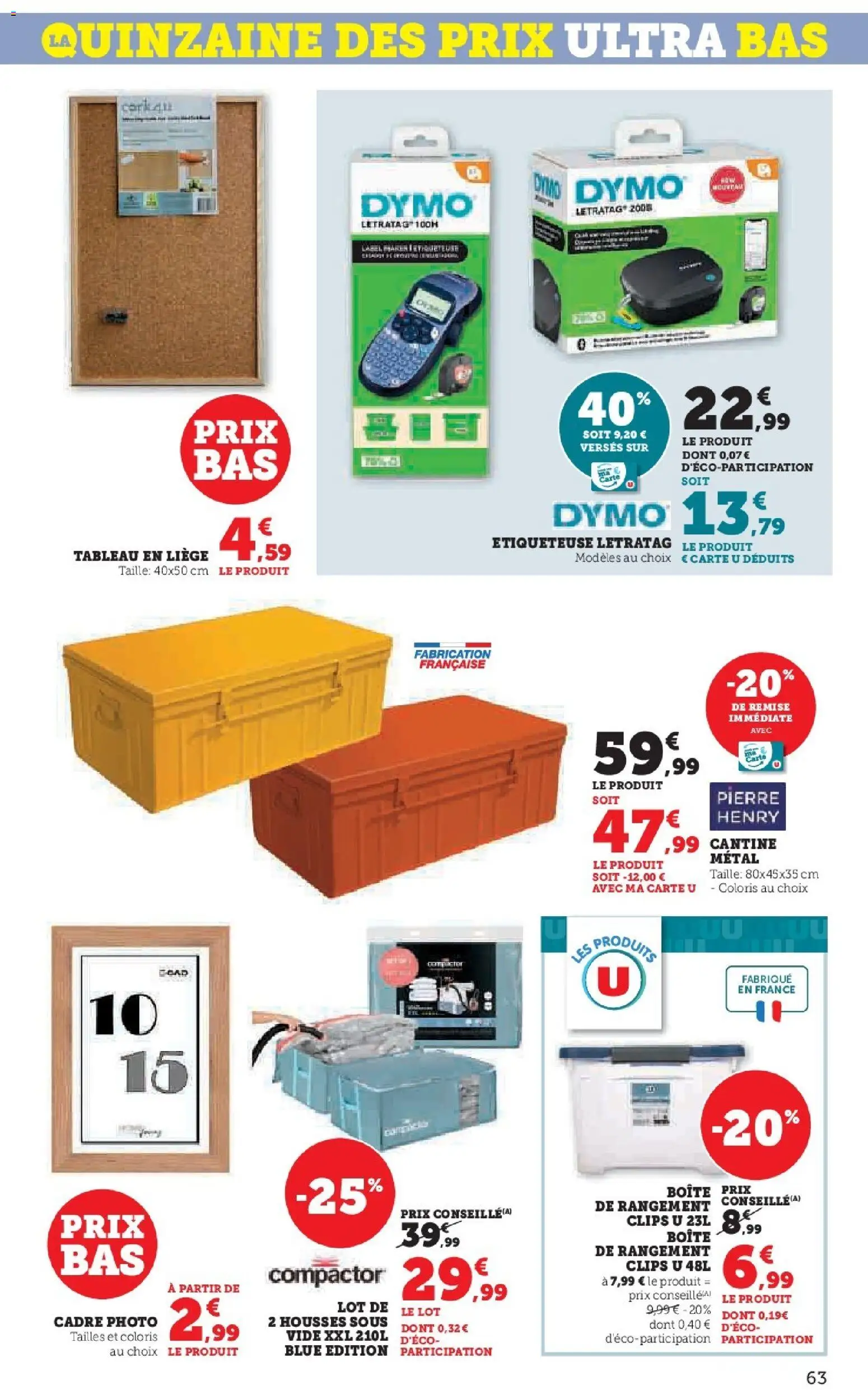 {H1} | Page: 63 | Produits: Étiqueteuse, Boîte de rangement, Cadre