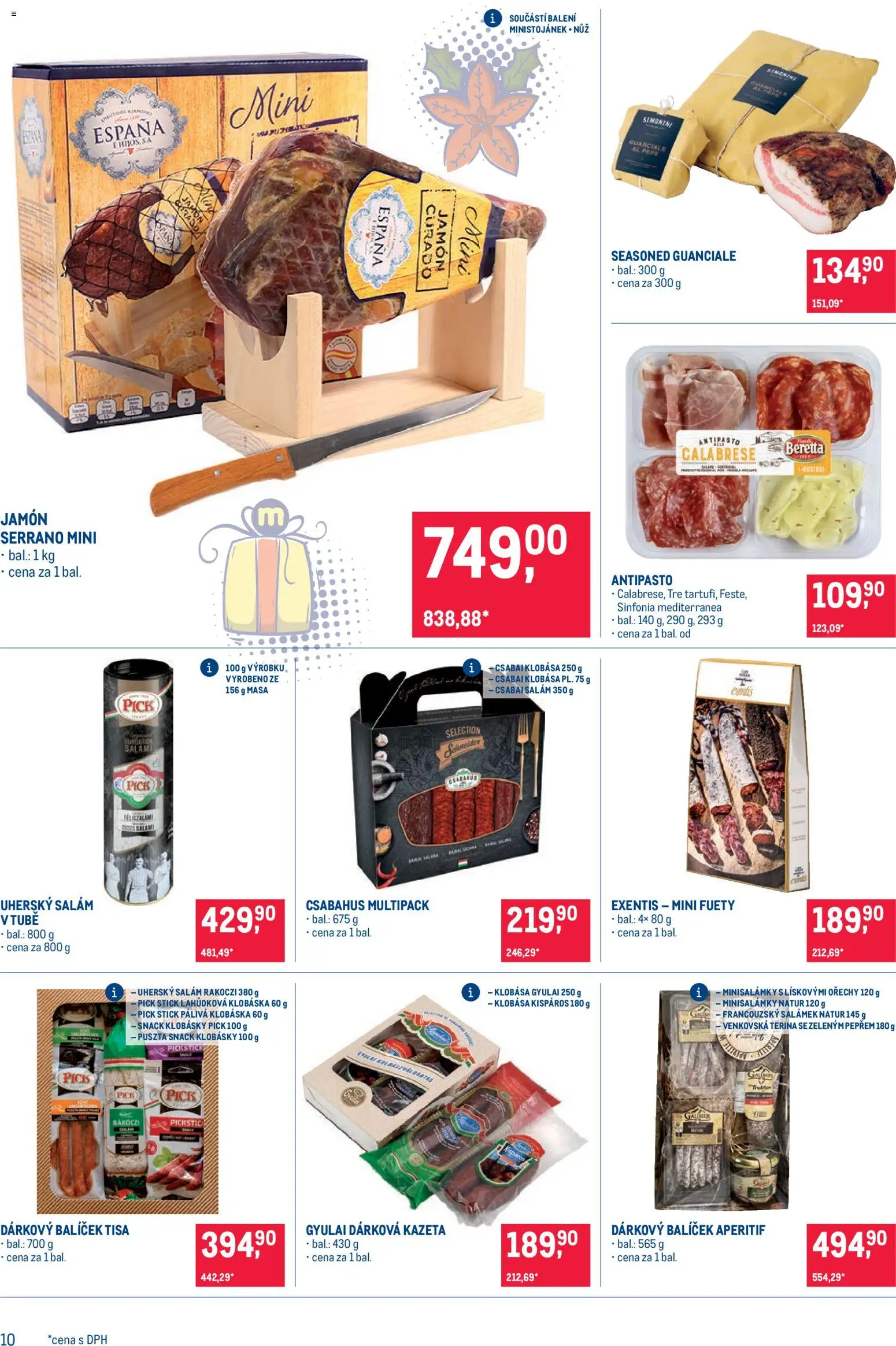 Makro leták - Delikatesy od 19.11.2025 | Strana: 10 | Produkty: Jamón Serrano, Jamon, Uherský salám, Klobásky