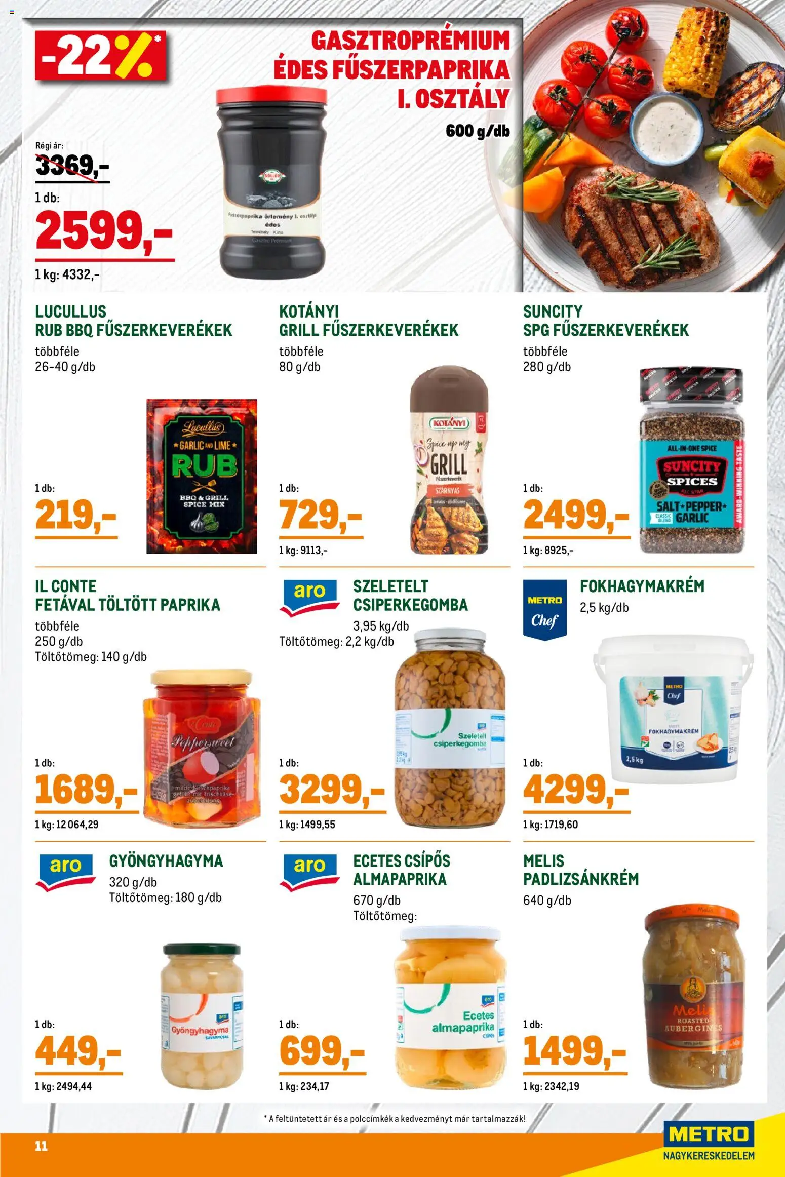 Metro akciós ujság - amely érvényes a következő dátumtól: 02.05.2026 | Oldal: 11 | Termékek: Lime, Csiperkegomba, Almapaprika, Gyöngyhagyma