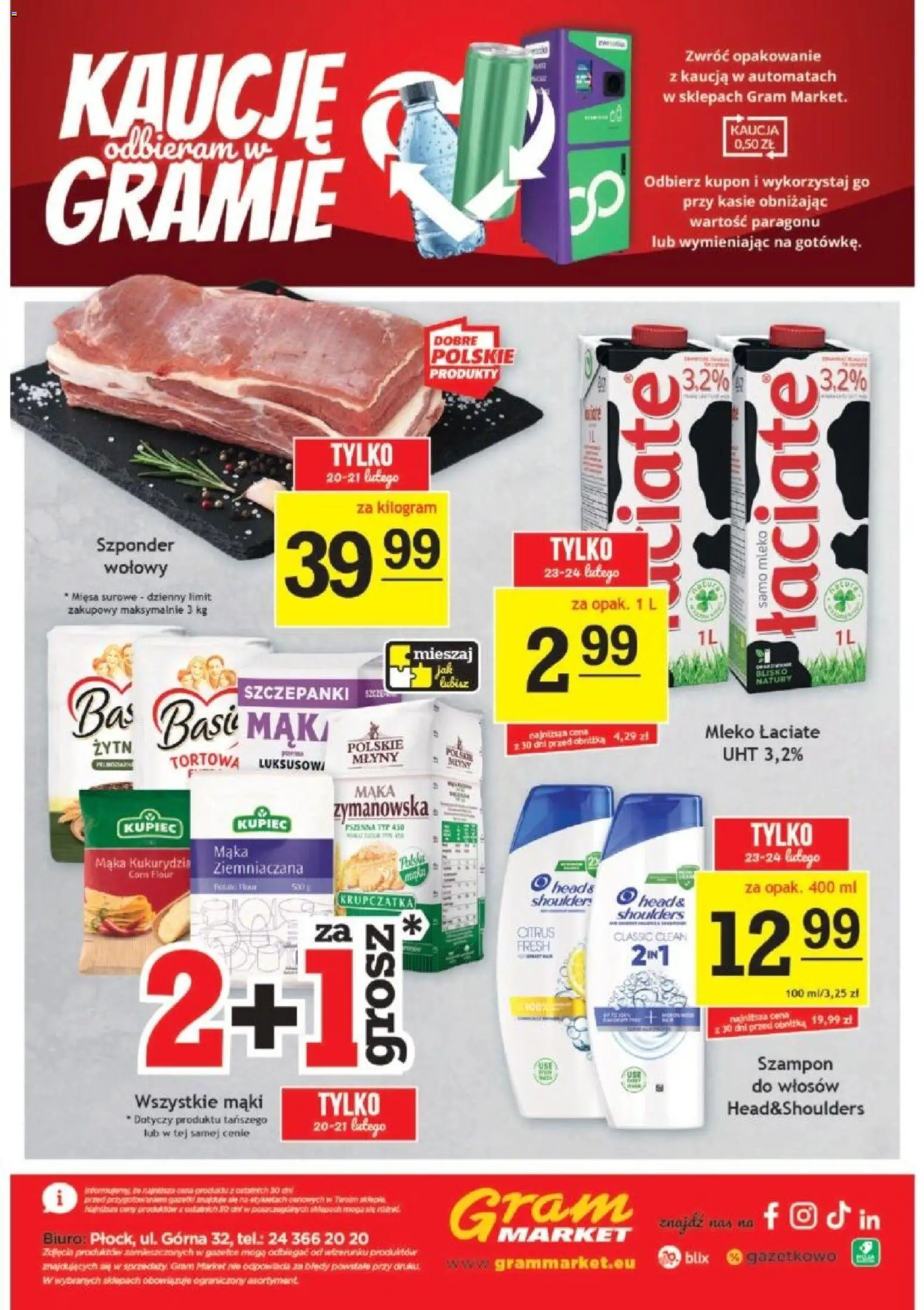 Gram Market Gazetka od 18.02.2026 | Strona: 15 | Produkty: Mąka ziemniaczana, Mleko, Szampon