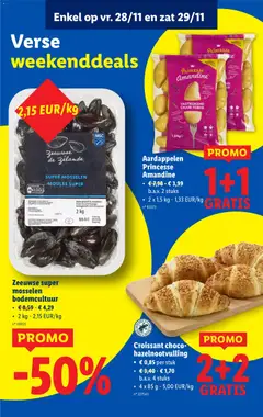 Croissant choco-hazelnootvulling, 4 x 85 g - Voorbeeld van een folder van Lidl, geldig van 24.11.2025 | Pagina: 60