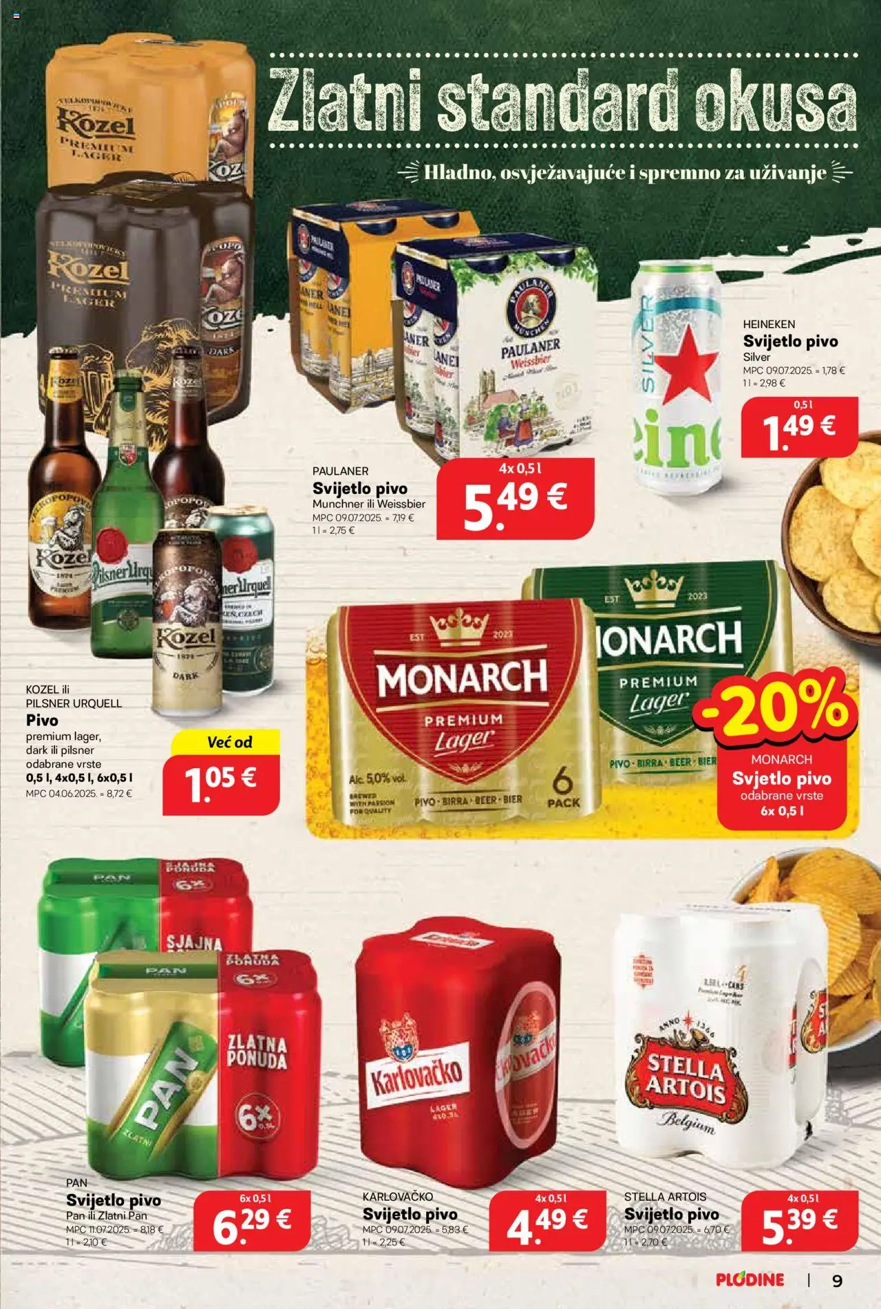 Plodine katalog | vrijedi od 10.09.2025 | Stranica: 9 | Proizvodi: Hell, Heineken, Pan, Zlatni Pan
