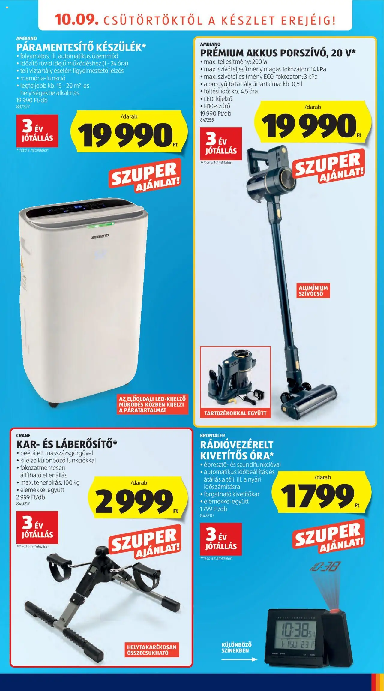 Aldi akciós ujság - amely érvényes a következő dátumtól: 09.10.2025 | Oldal: 11 | Termékek: Páramentesítő, Óra