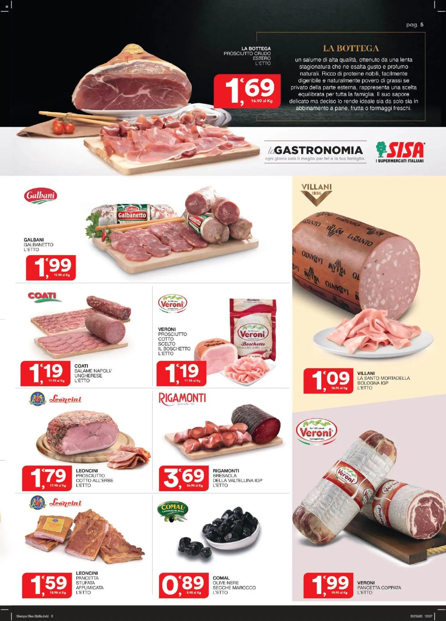 Volantino SISA del 15.01.2026 | Pagina: 5 | Prodotti: Pancetta, Frutta, Olive, Profumo