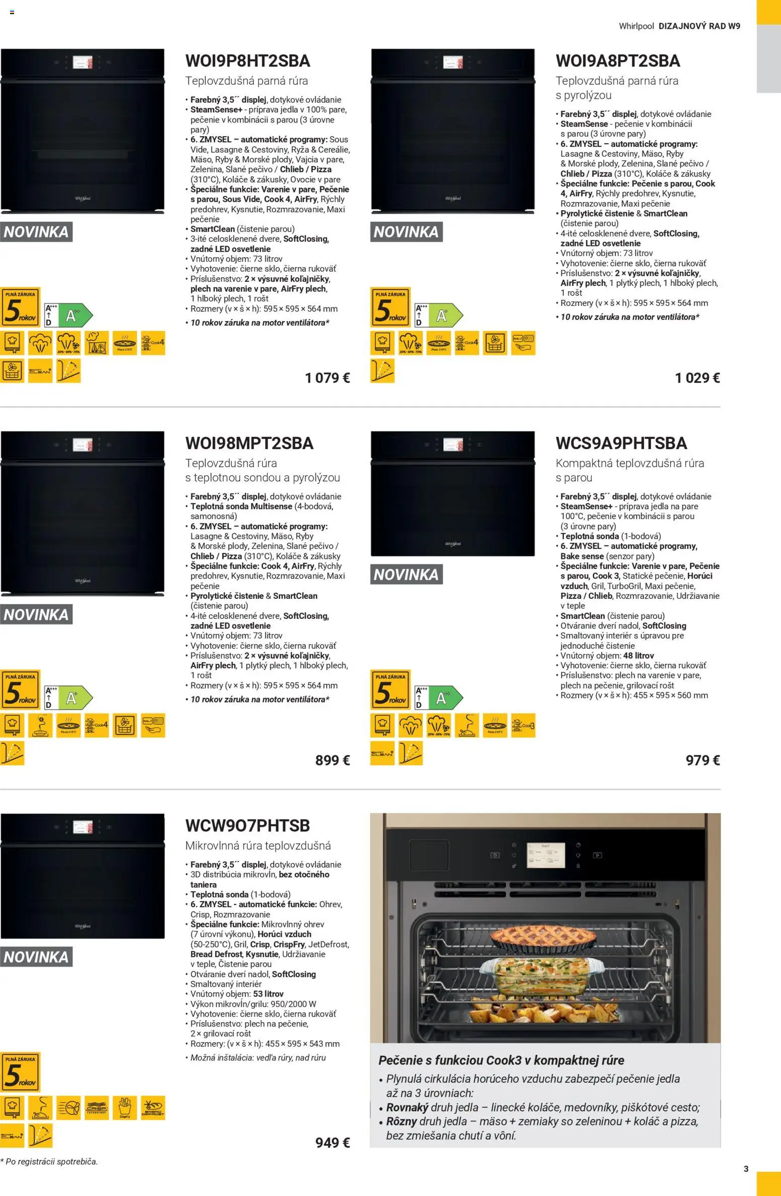 Nové Whirlpool akcie – leták je platný od 12.11.2025 | Strana: 3 | Produkty: Led osvetlenie, Osvetlenie, Teplovzdušná rúra, Rúra