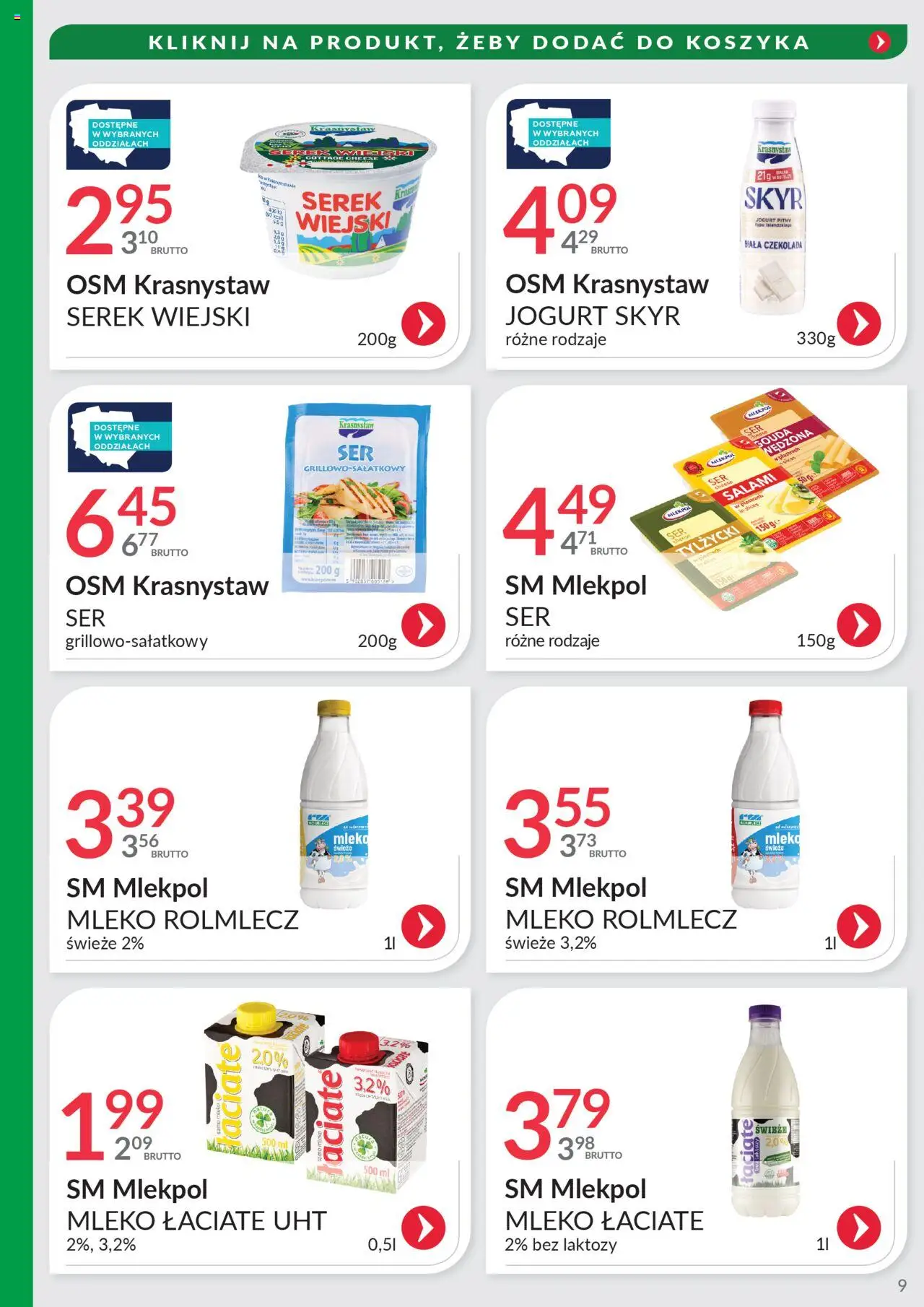 Eurocash Gazetka - Oferta Południe od 28.09.2025 | Strona: 9 | Produkty: Bez laktozy, Serek, Serek wiejski, Skyr