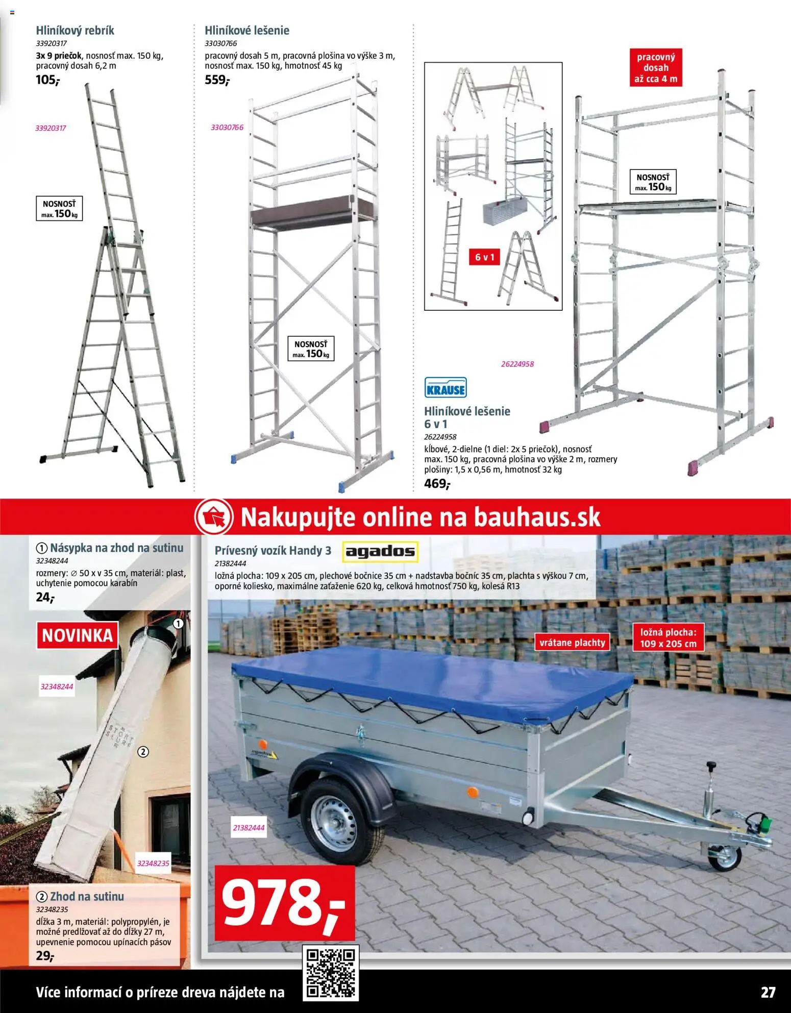 Nové Bauhaus akcie – leták je platný od 09.03.2026 | Strana: 27 | Produkty: Plachta, Rebrík