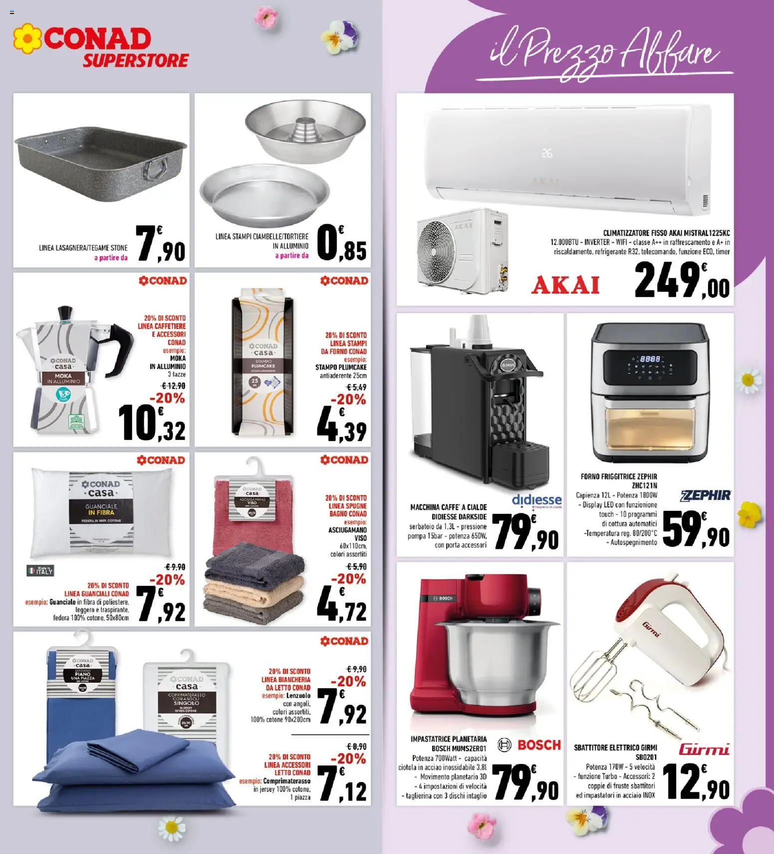 Volantino Conad del 25.03.2026 | Pagina: 27 | Prodotti: Friggitrice, Letto, Ciotola, Guanciale