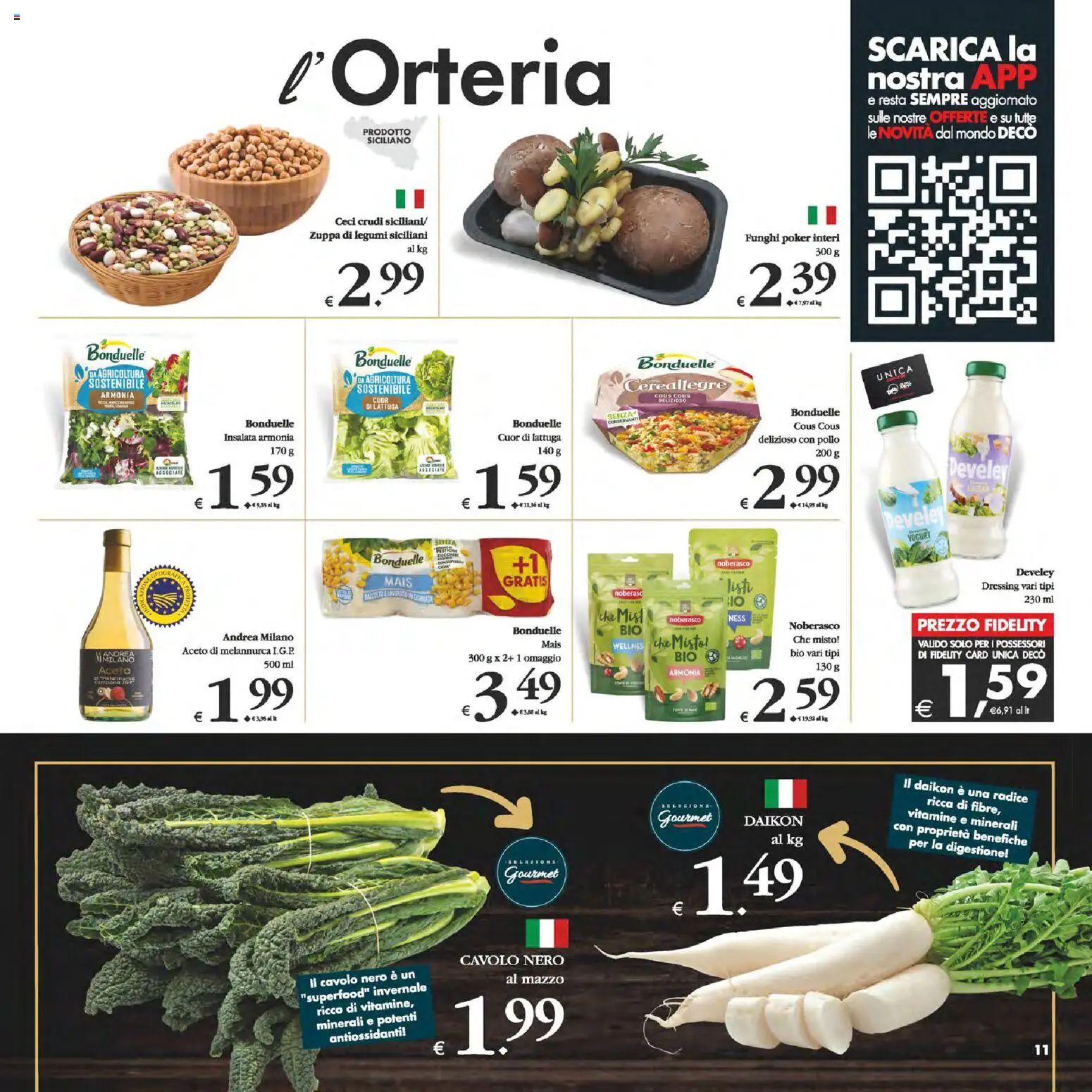 Volantino Decò del 23.01.2026 | Pagina: 11 | Prodotti: Yogurt, Ceci, Mais, Lattuga