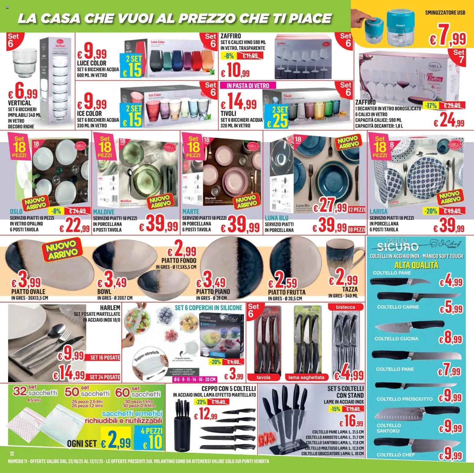 Volantino Satur del 23.10.2025 | Pagina: 12 | Prodotti: Pane, Acqua, USB, Silicone
