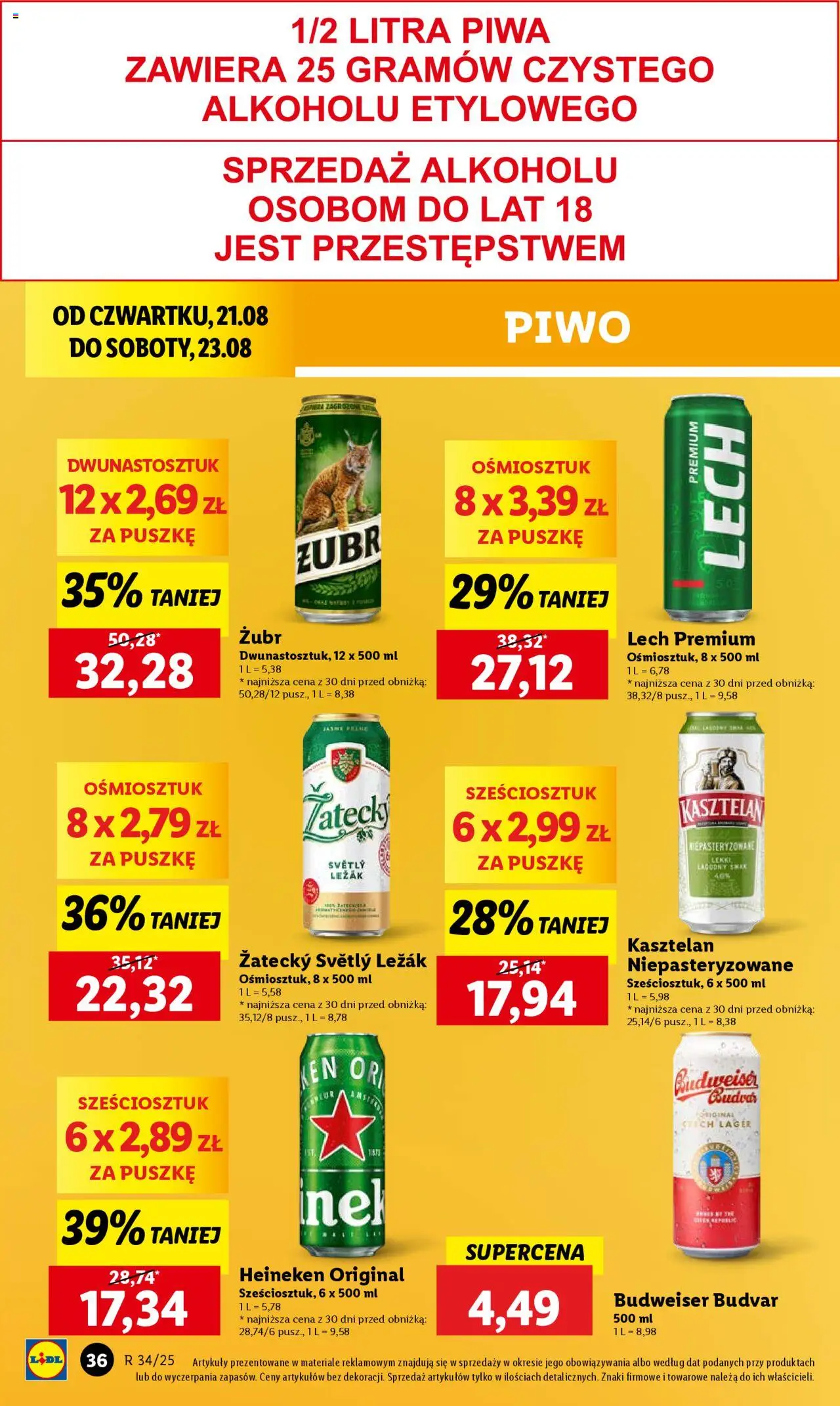 Lidl Gazetka od 21.08.2025 | Strona: 44 | Produkty: Leżak, Piwo, Heineken
