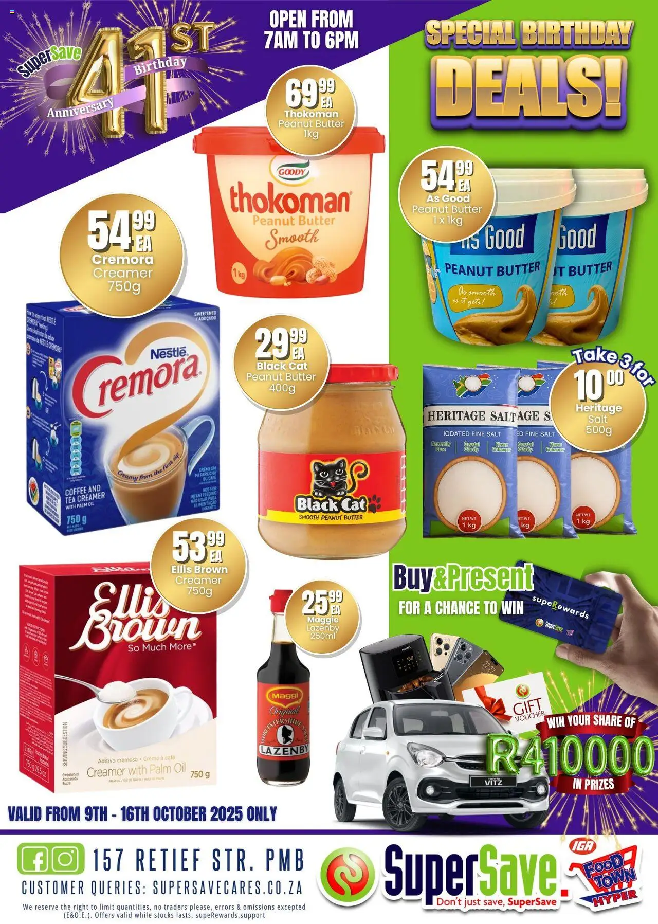 New Super Save catalogue – valid from 09.10.2025 | Page: 65 | Products: Creamer, Tea, Peanut butter, Salt