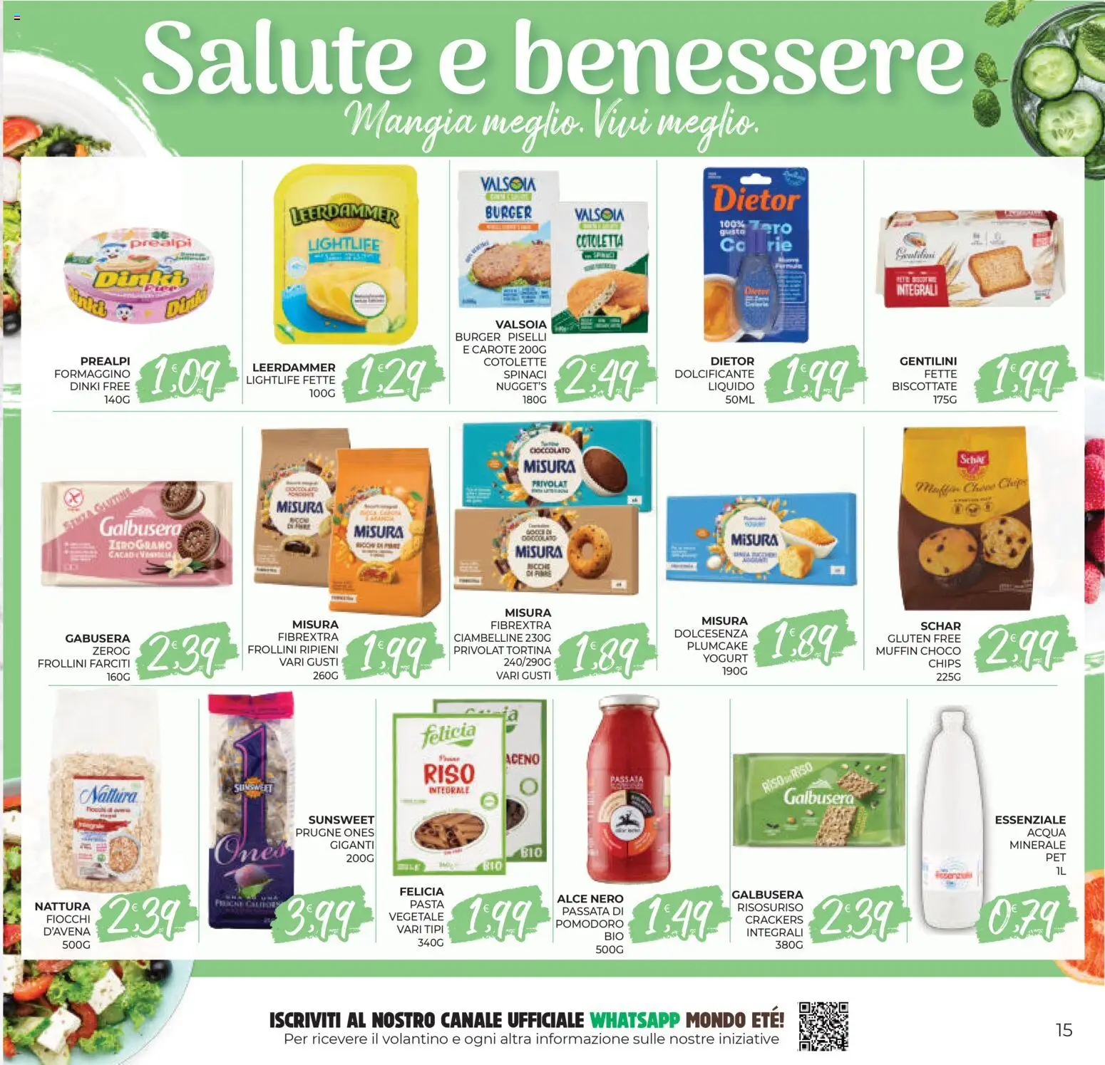 Volantino Eté del 17.04.2026 | Pagina: 15 | Prodotti: Yogurt, Pasta, Crackers, Piselli