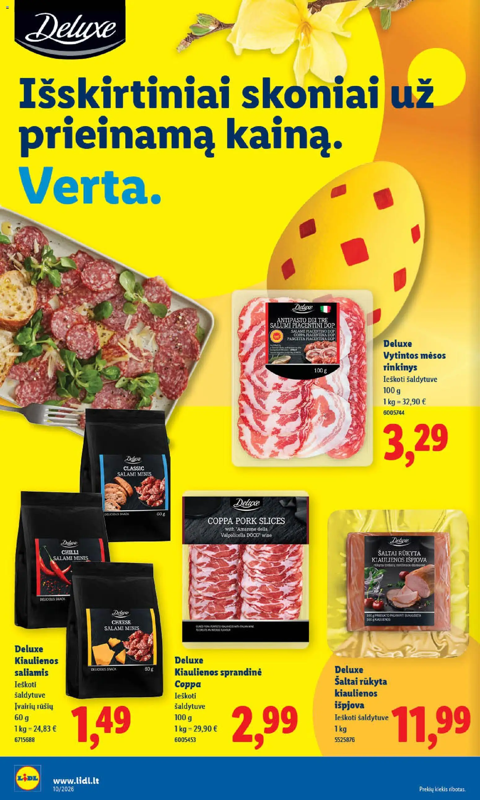 LIDL akcijos nuo 02.03.2026 | Puslapis: 12 | Prekių: Kiaulienos, Saliamis