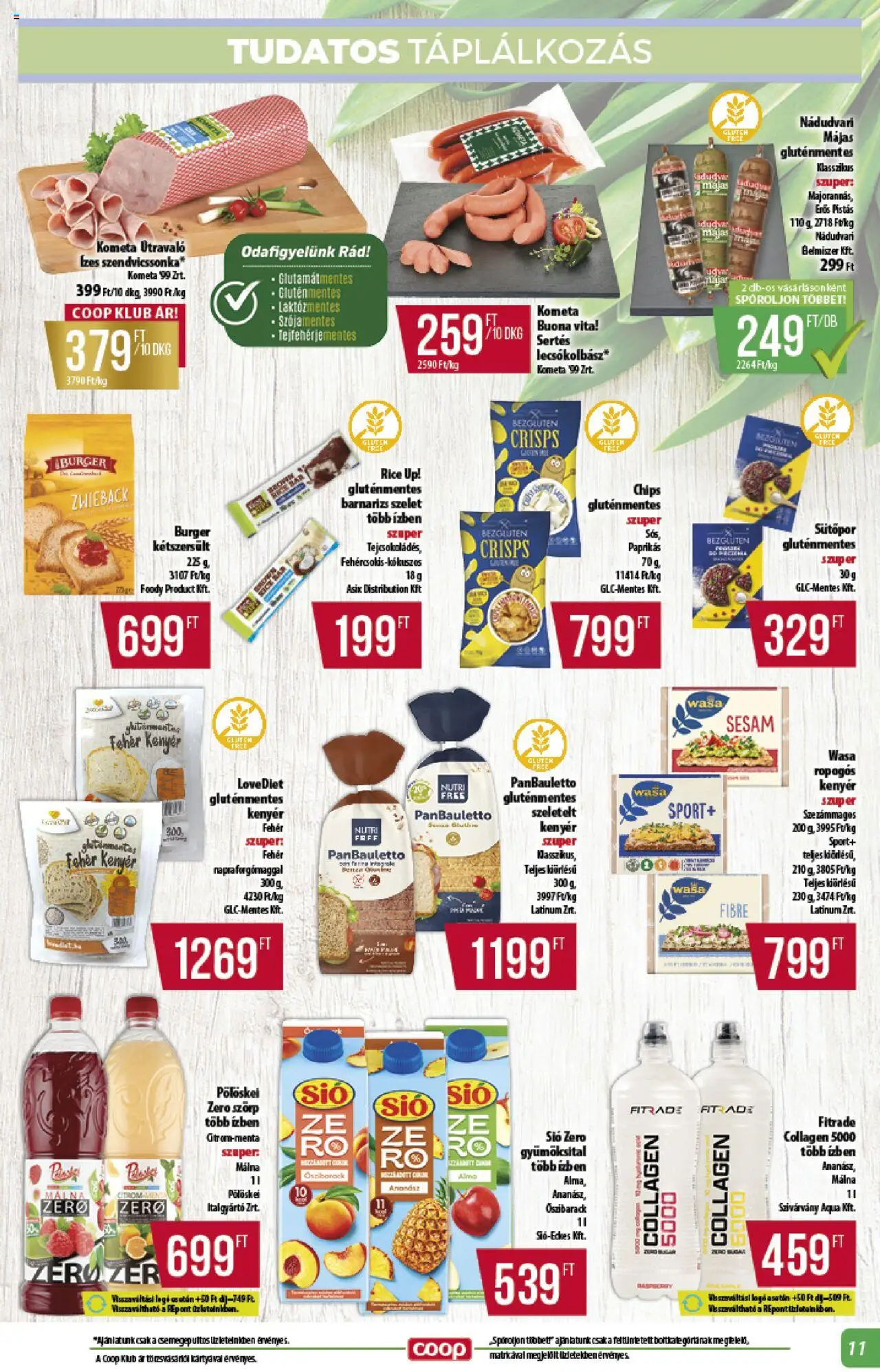 COOP akciós ujság - amely érvényes a következő dátumtól: 12.06.2025 | Oldal: 11 | Termékek: Őszibarack, Chips, Lecsókolbász, Gluténmentes