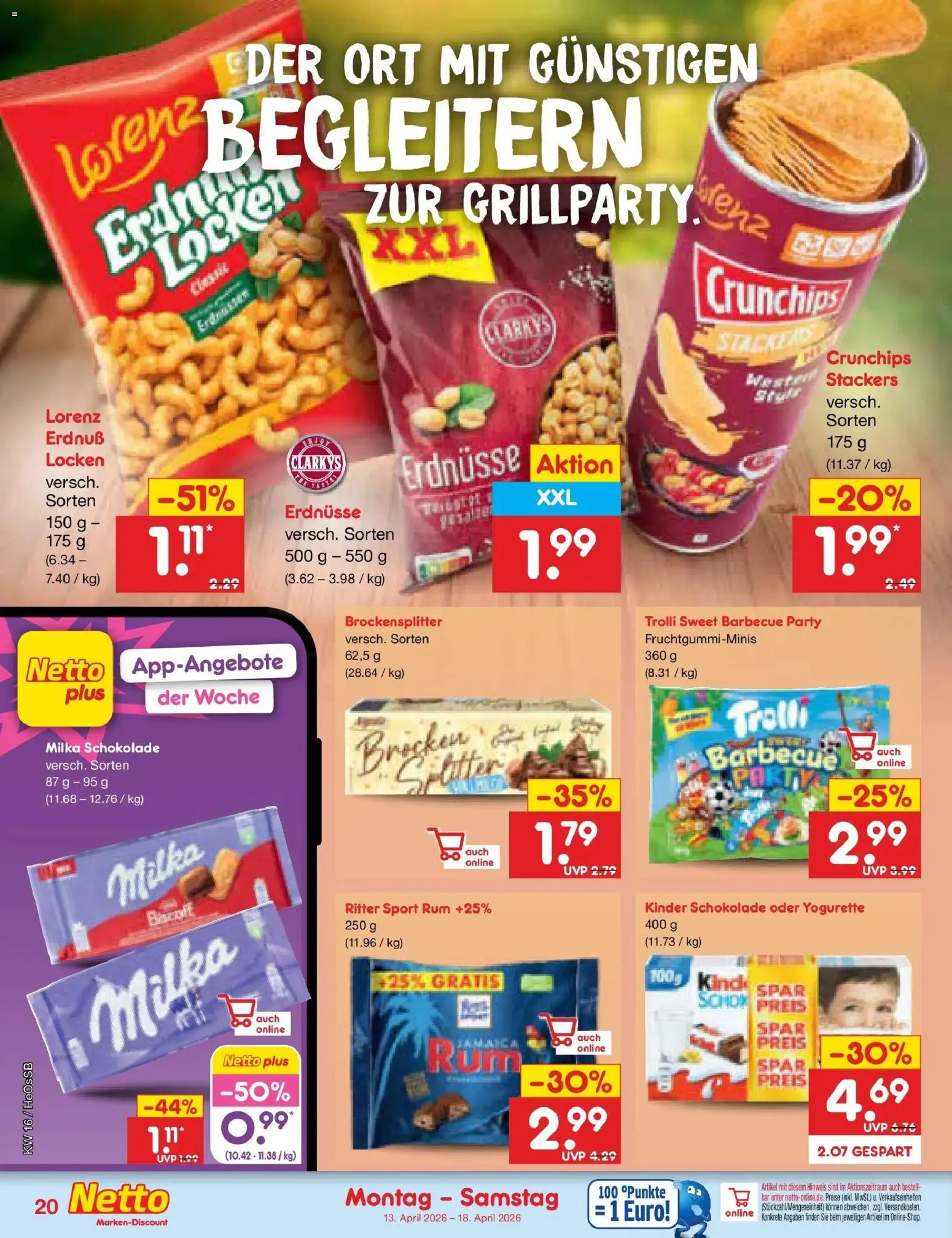 Netto Marken-Discount Prospekt Kröpelin	 – gültig ab 13.04.2026 | Seite: 26 | Produkte: Kinder schokolade, Yogurette, Schokolade, Milka schokolade