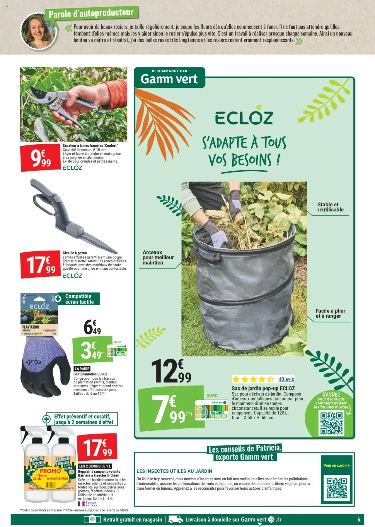  | Page: 5 | Produits: Mais, Gazon, Prise, Sécateur
