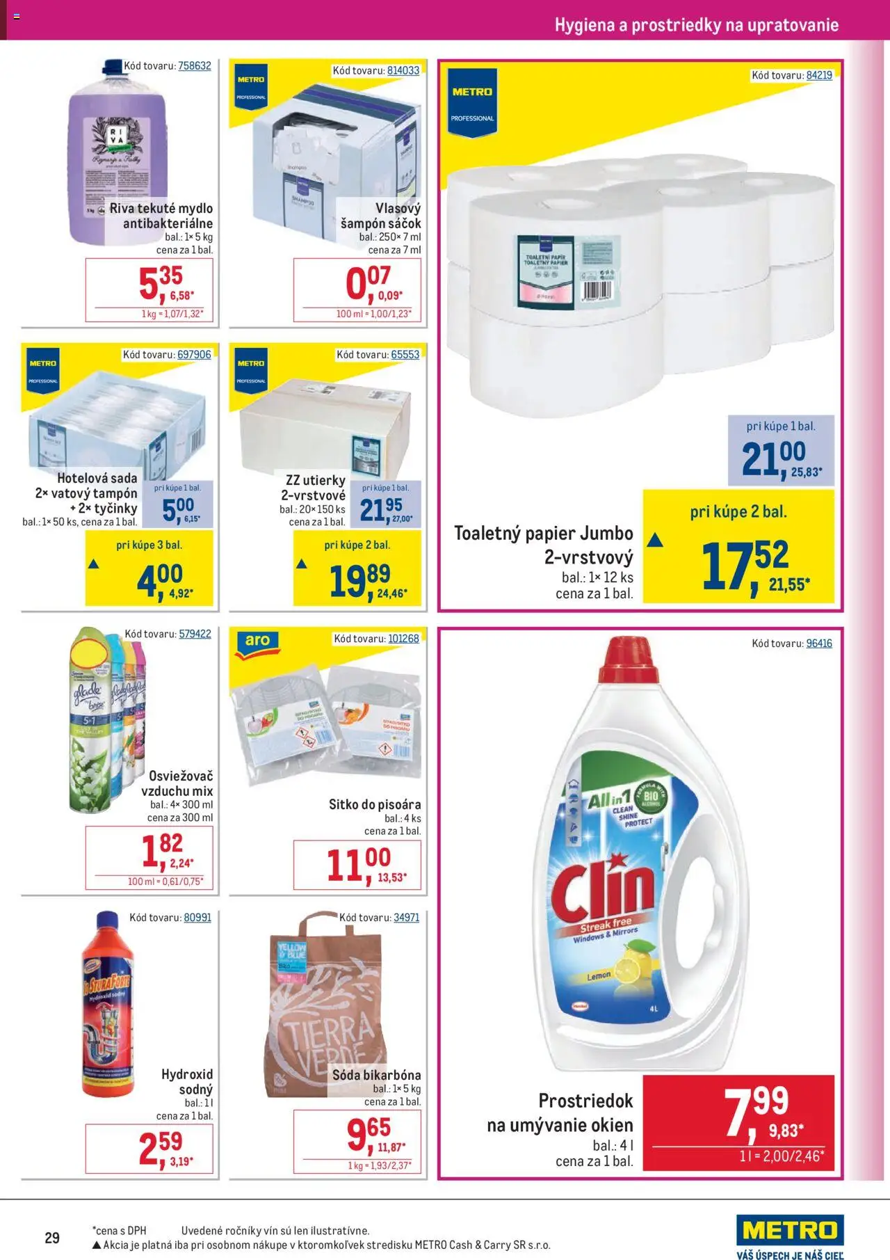 Nové Metro akcie – leták je platný od 10.09.2025 | Strana: 29 | Produkty: Osviežovač vzduchu, Toaletný papier, Mydlo