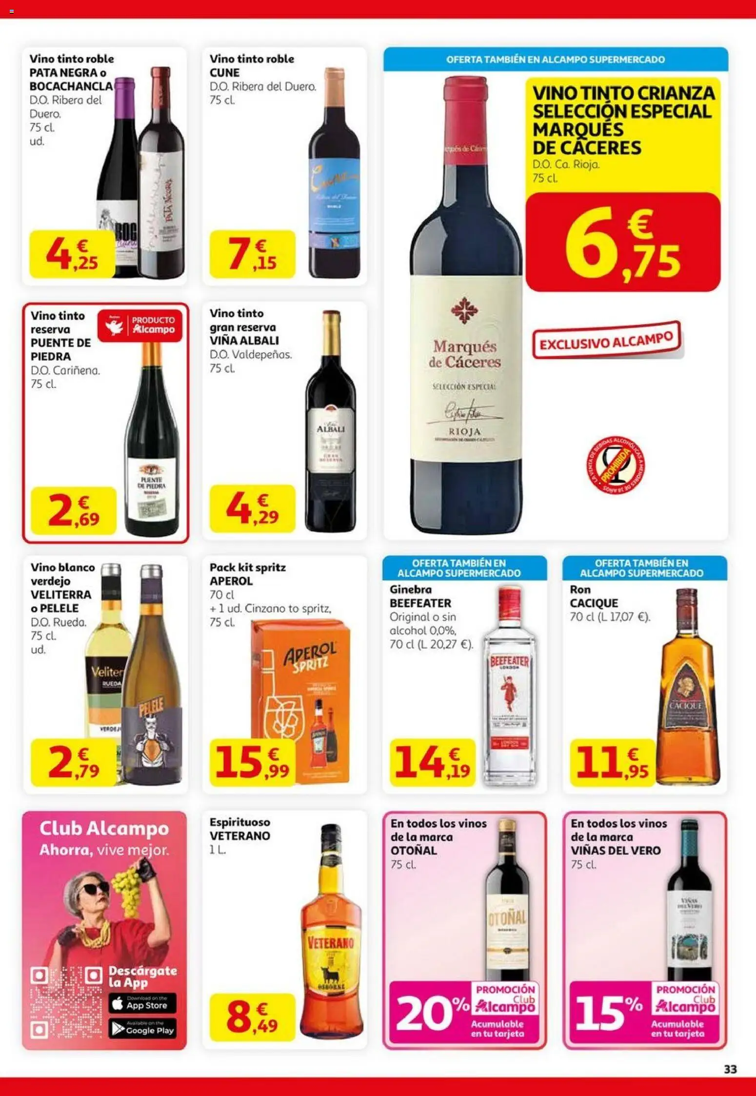 Alcampo - Black Friday │ válido desde el 06.11.2025 | Página: 33 | Productos: Vino, Ginebra