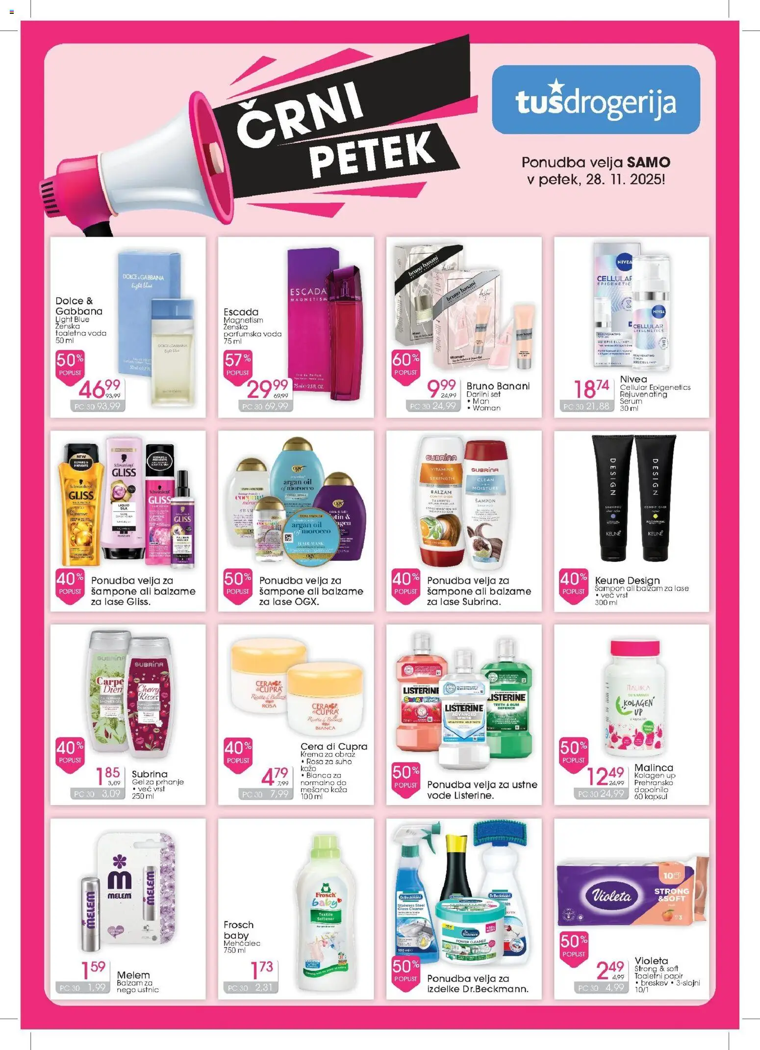 Novi Tuš drogerija katalog ponudbe – veljaven od 28.11.2025 | Stran: 2 | Izdelki: Gel za prhanje, Voda, Toaletna voda, Parfumska voda