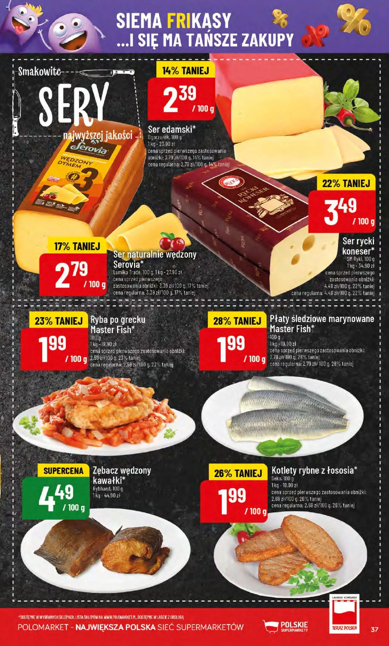 POLOmarket Gazetka od 17.09.2025 | Strona: 37 | Produkty: Ryba po grecku, Sery, Ser, Ryba
