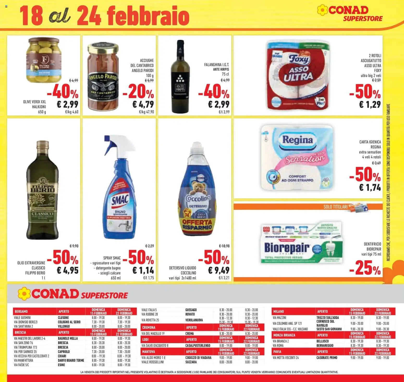 Volantino Conad del 11.02.2026 | Pagina: 47 | Prodotti: Sgrassatore, Acciughe, Asciugatutto, Bagno