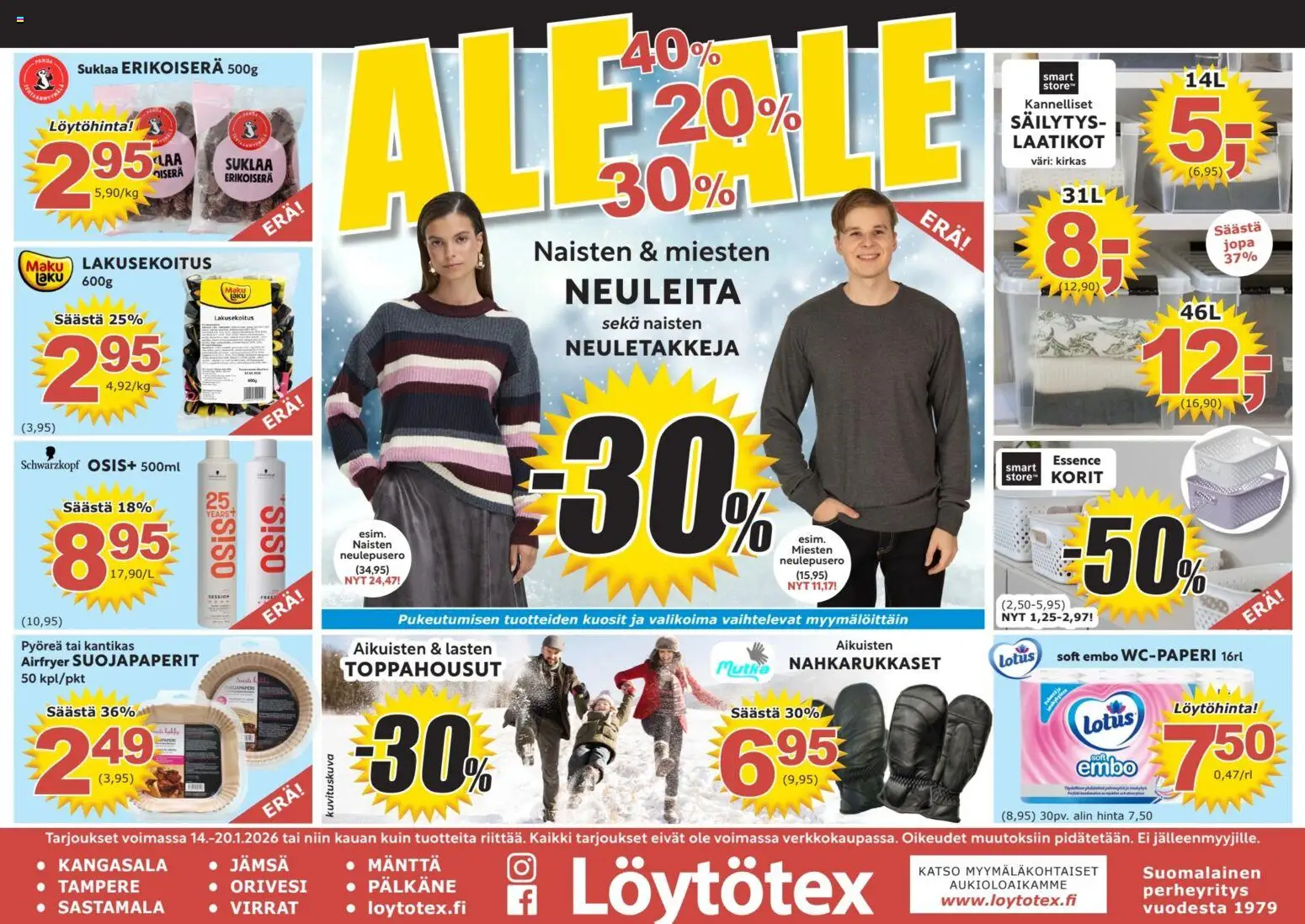 Löytötex tarjoukset – voimassa 14.01.2026 alkaen | Sivu: 1 | Tuotteet: Suklaa