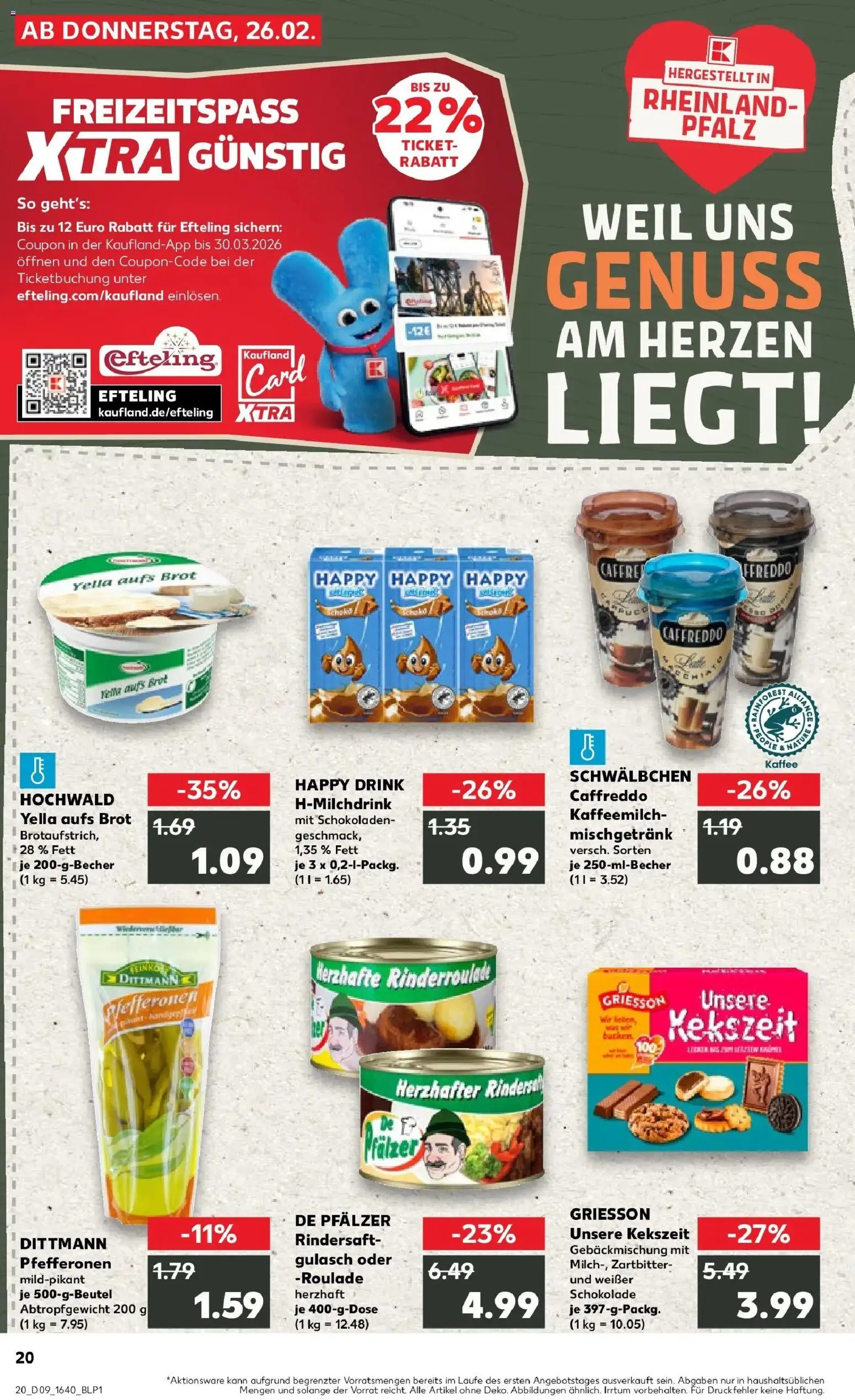 Kaufland prospekt Westerburg	 – gültig ab 26.02.2026 | Seite: 20 | Produkte: Kaffee, Schokolade, Gulasch, Brot