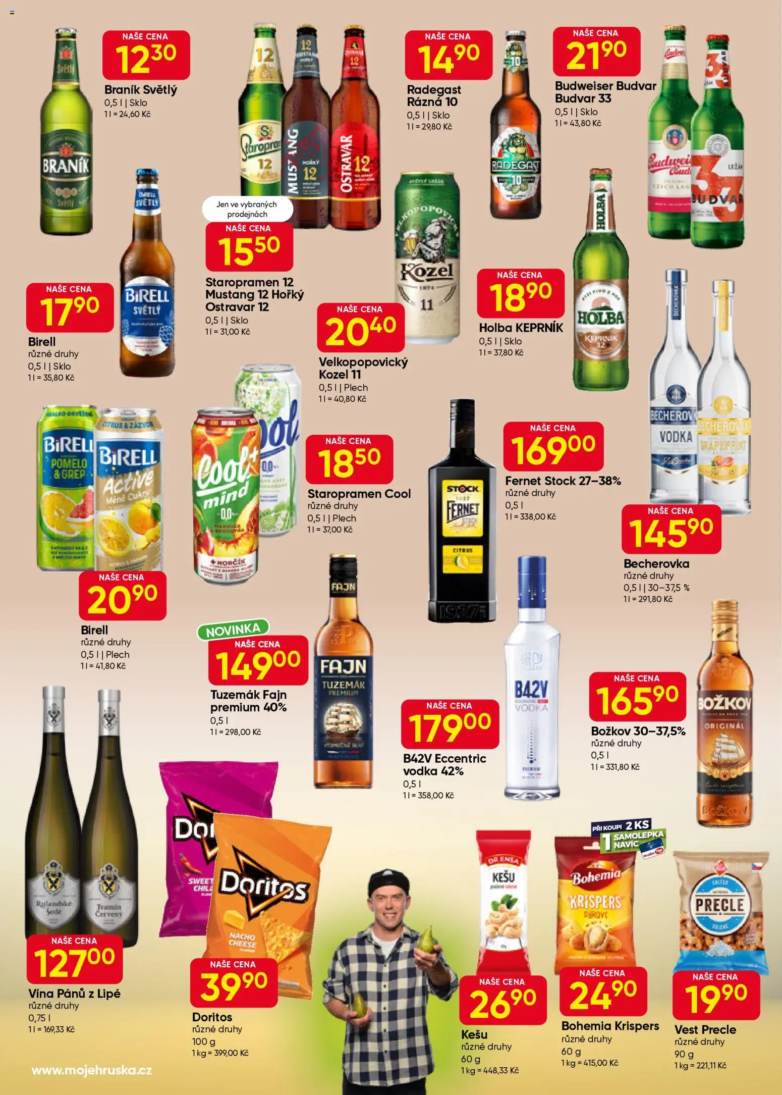 Hruška leták od 29.10.2025 | Strana: 6 | Produkty: Kešu, Staropramen Cool, Radegast, Božkov