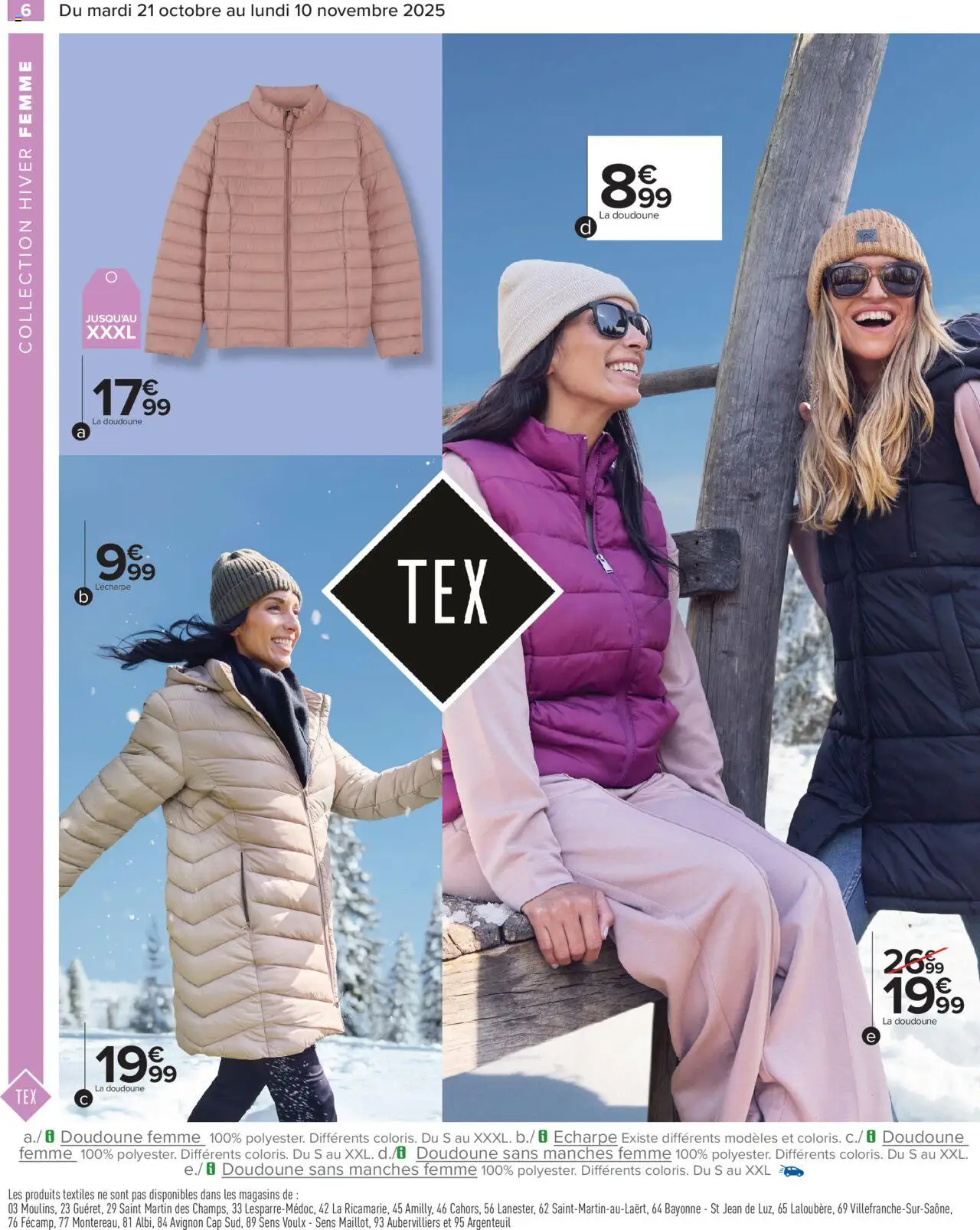 {H1} | Page: 6 | Produits: Écharpe, Doudoune femme, Doudoune