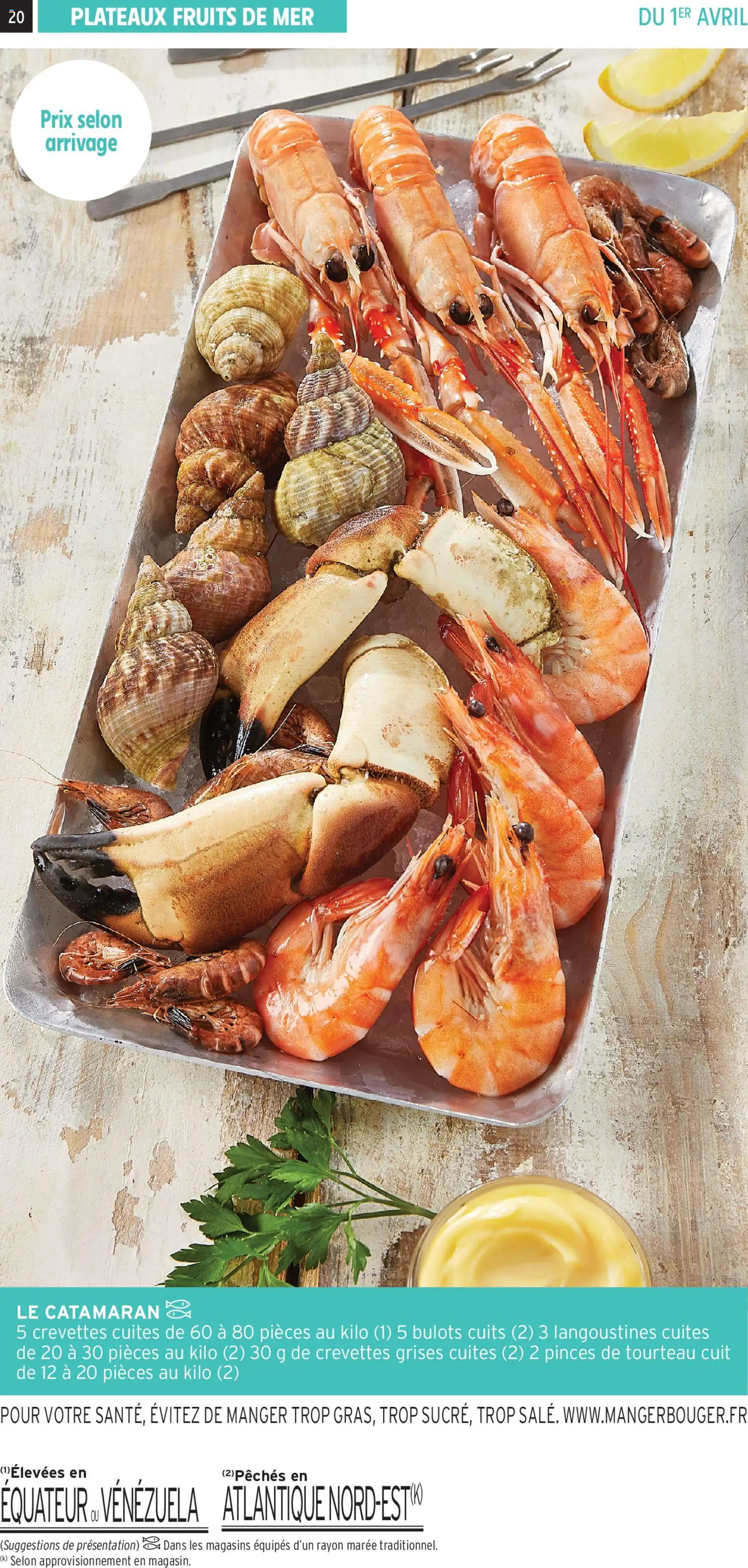 {H1} | Page: 20 | Produits: Tourteau cuit, Bulots cuits, Pinces, Crevettes