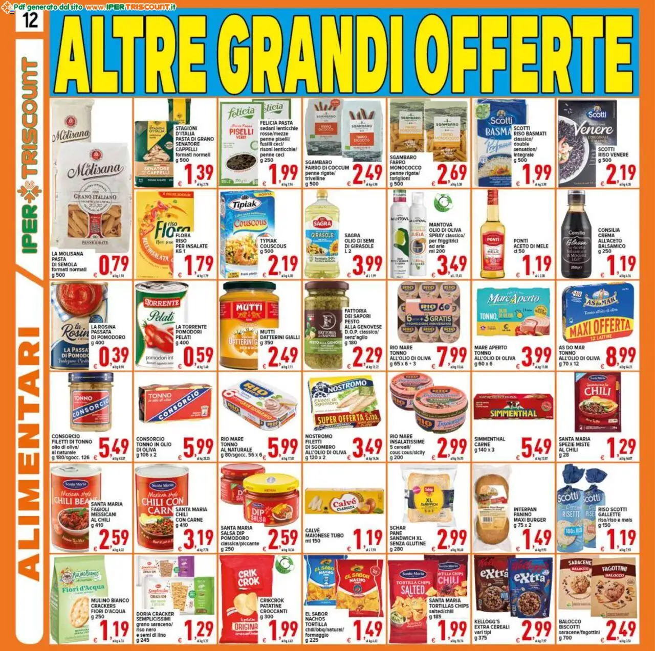Volantino Ipertriscount del 25.07.2025 | Pagina: 12 | Prodotti: Pane, Olio, Glassa, Sgombro