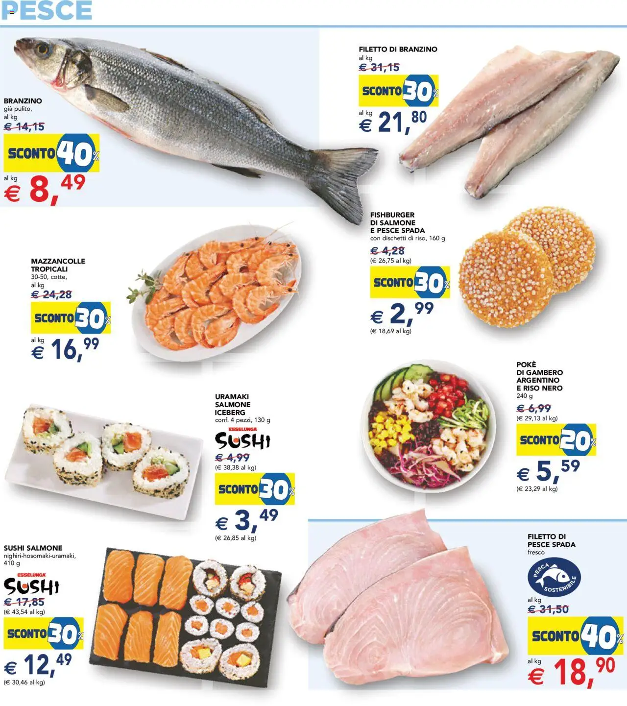 Volantino Esselunga S del 14.08.2025 | Pagina: 11 | Prodotti: Riso, Pesce, Branzino, Pesca