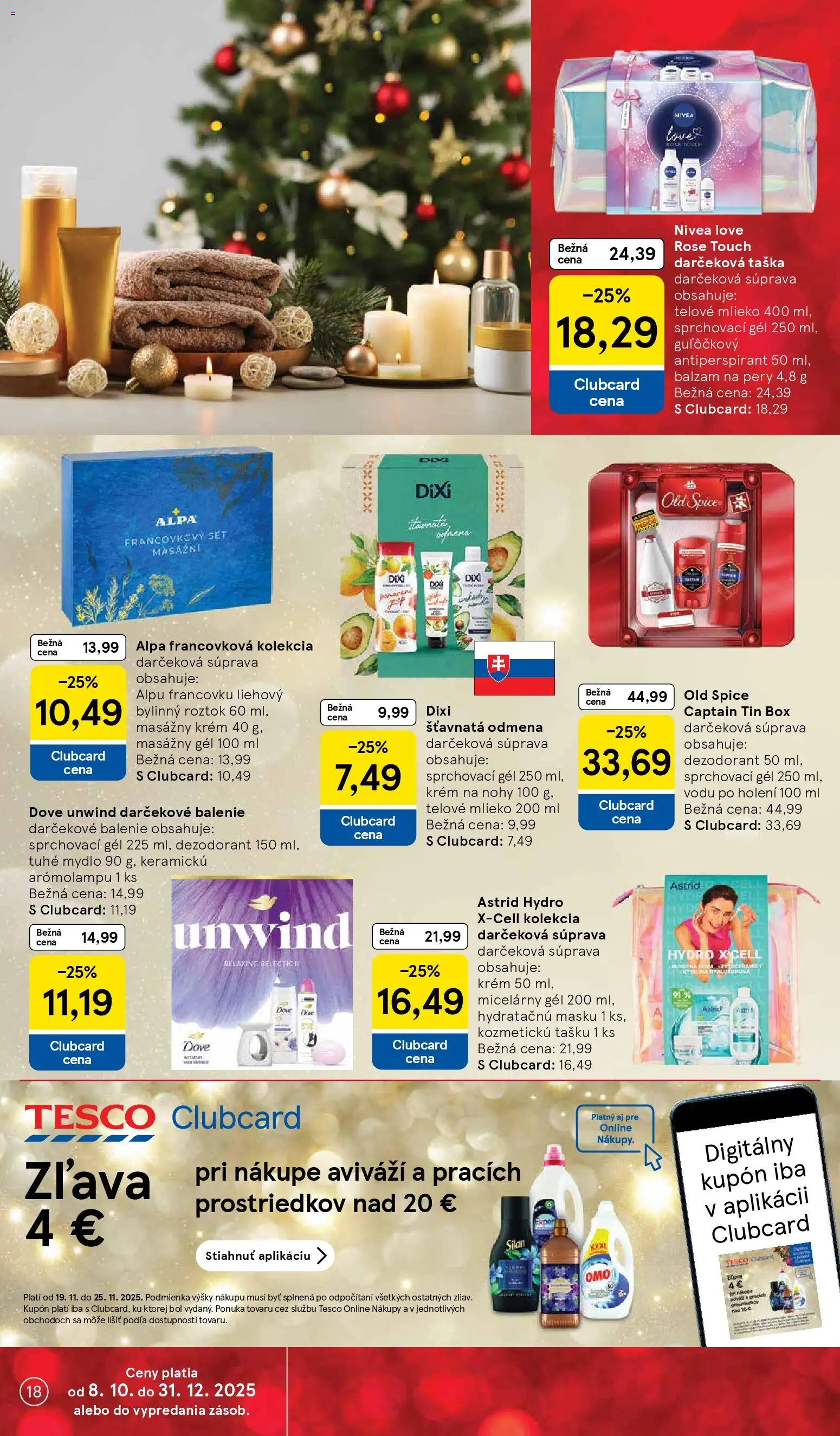 Nové Tesco akcie – leták je platný od 19.11.2025 | Strana: 18 | Produkty: Mlieko, Telové mlieko, Dezodorant, Krém