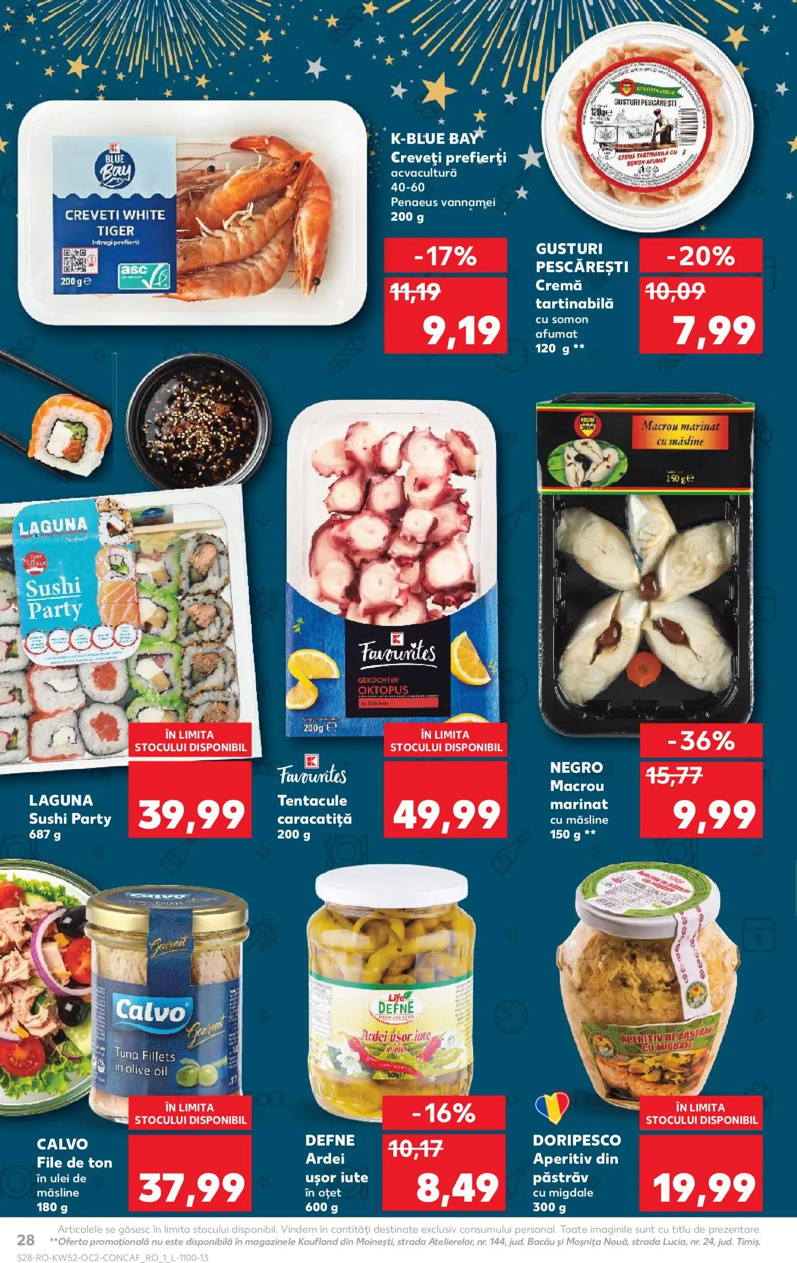Noul catalog Kaufland – valabil de la 24.12.2025 | Pagină: 28 | Produse: Sushi, Măsline, Ardei, Oțet