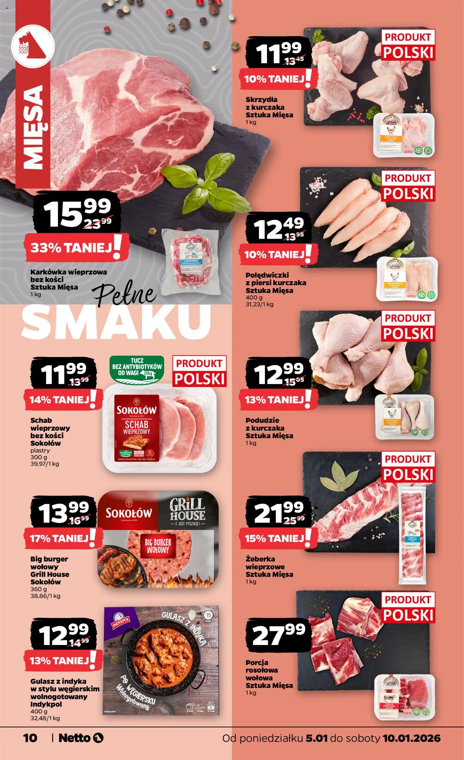 Netto gazetka - Spożywcza od 05.01.2026 | Strona: 10 | Produkty: Karkówka, Karkówka wieprzowa, Grill, Schab bez kości